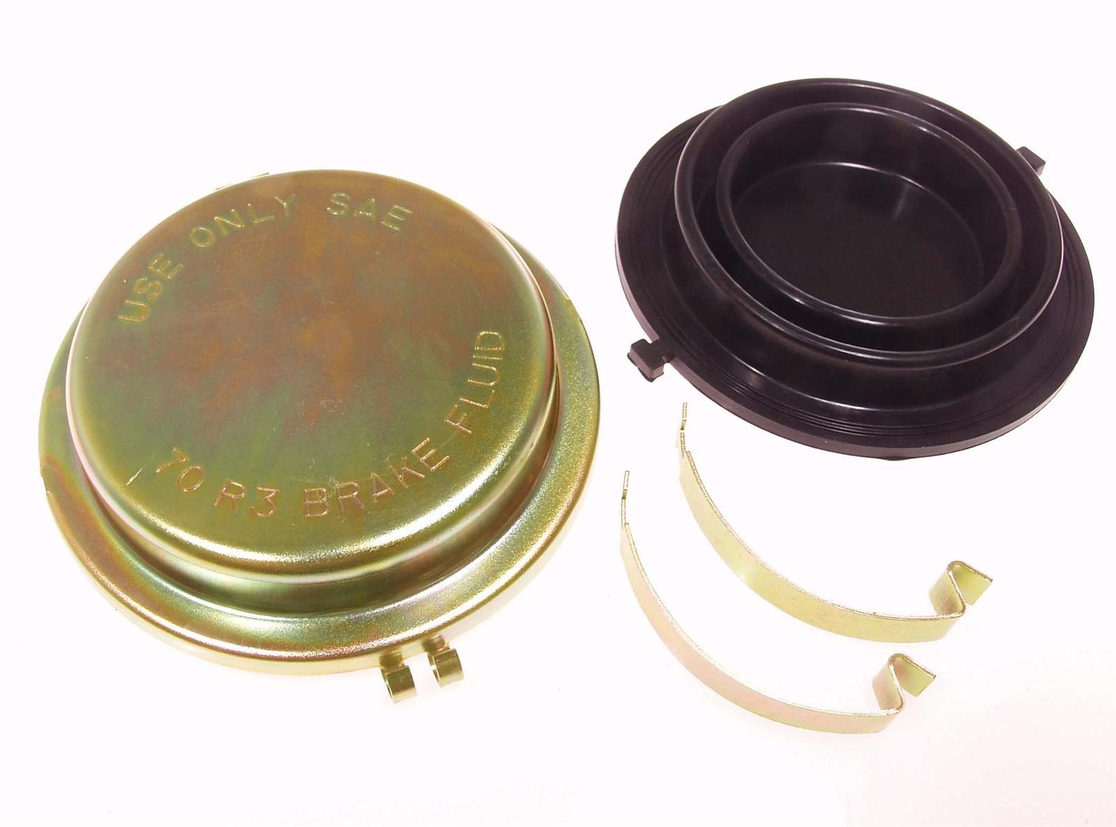 Scott Drake Brake Master Cylinder Caps C5ZZ-2162-GZ Cap, Snap On, Steel, Gold Zinc Plated, Ford, Lincoln, Mercury, Each