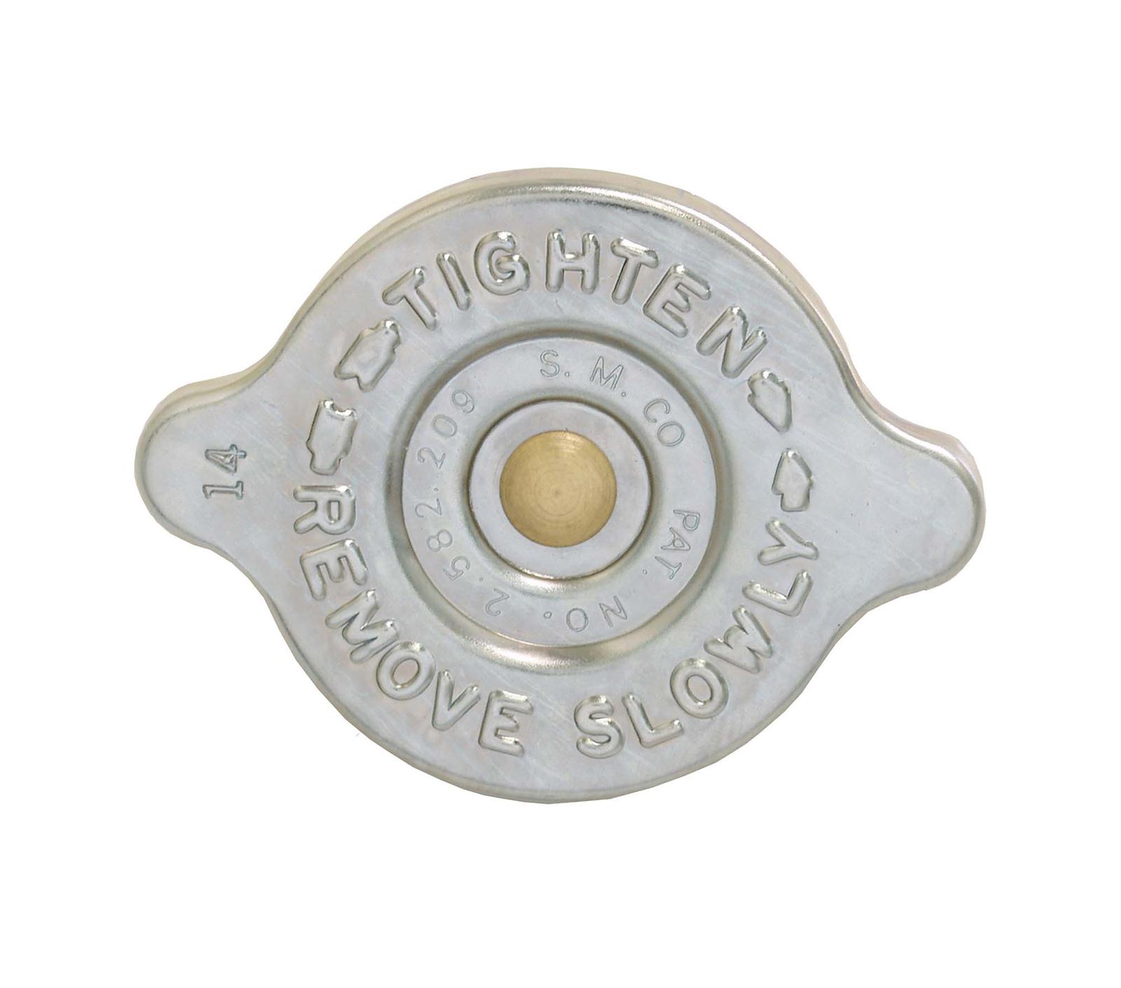 Scott Drake Radiator Caps C5ZZ-8100-A Cap, Round, Zinc, Natural, SMCO Logo, Concours Correct Cap, Ford, 170, 200, 260, 289, Each