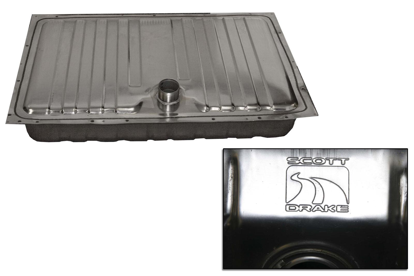 Scott Drake Fuel Tanks C5ZZ-9002-SS Tank, Stainless Steel, Natural, 16-Gallons, Ford, Each