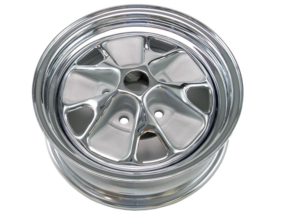 Scott Drake Wheels C6ZZ-1007-AR 1964-1967 Ford Mustang 14" x 5" Styled Steel Wheel, Black Rim with Charcoal accents - Requires Beauty Rings sold separately