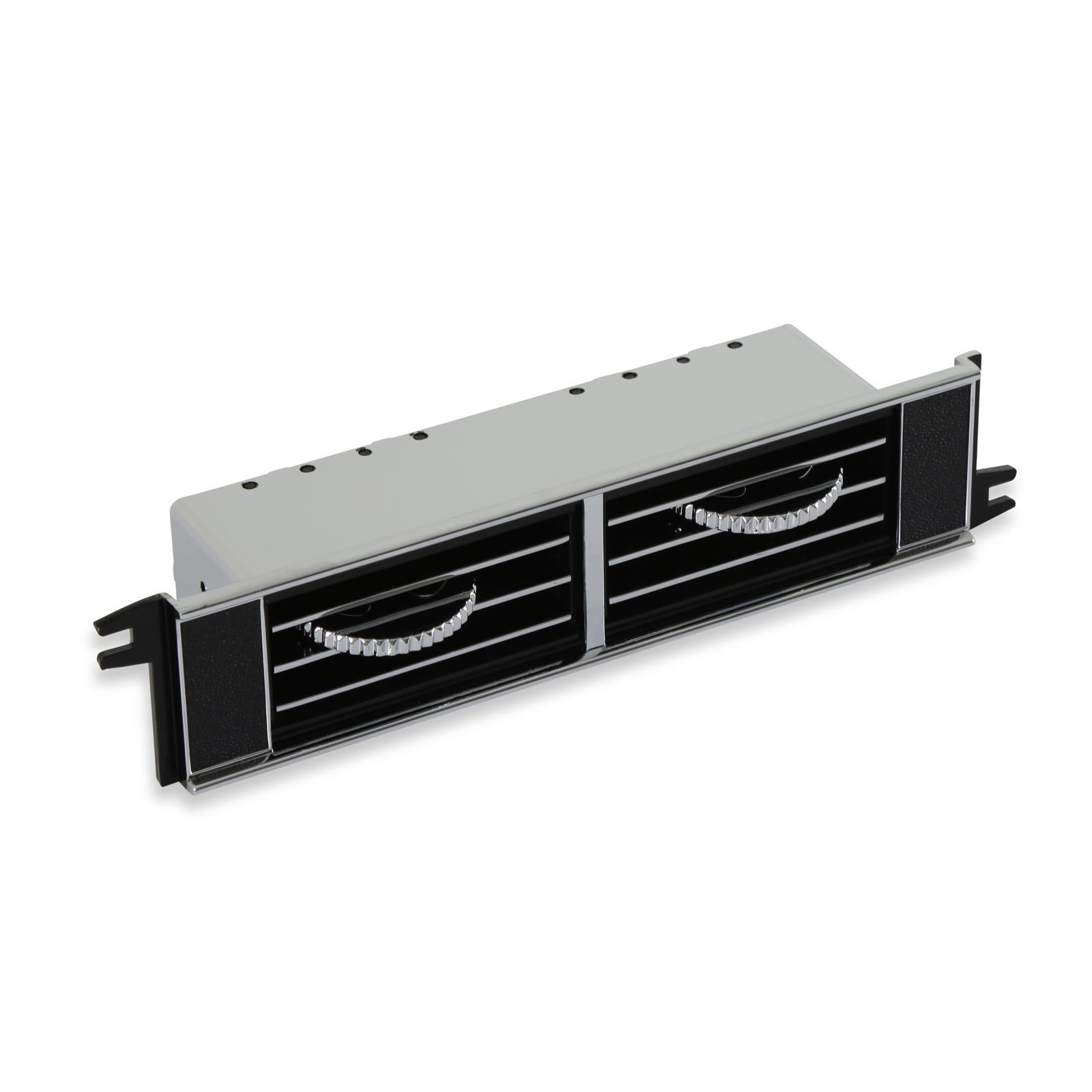 Scott Drake Air Conditioner Registers C7ZZ-19893-C Register, Rectangular, In-dash, Center, Plastic, Black/Chrome, Ford, Each