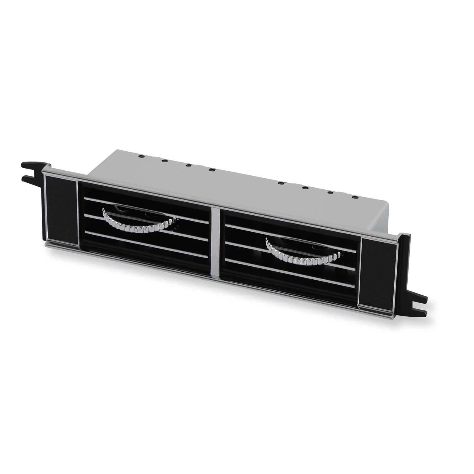 Scott Drake Air Conditioner Registers C7ZZ-19893-C Register, Rectangular, In-dash, Center, Plastic, Black/Chrome, Ford, Each thumbnail 2
