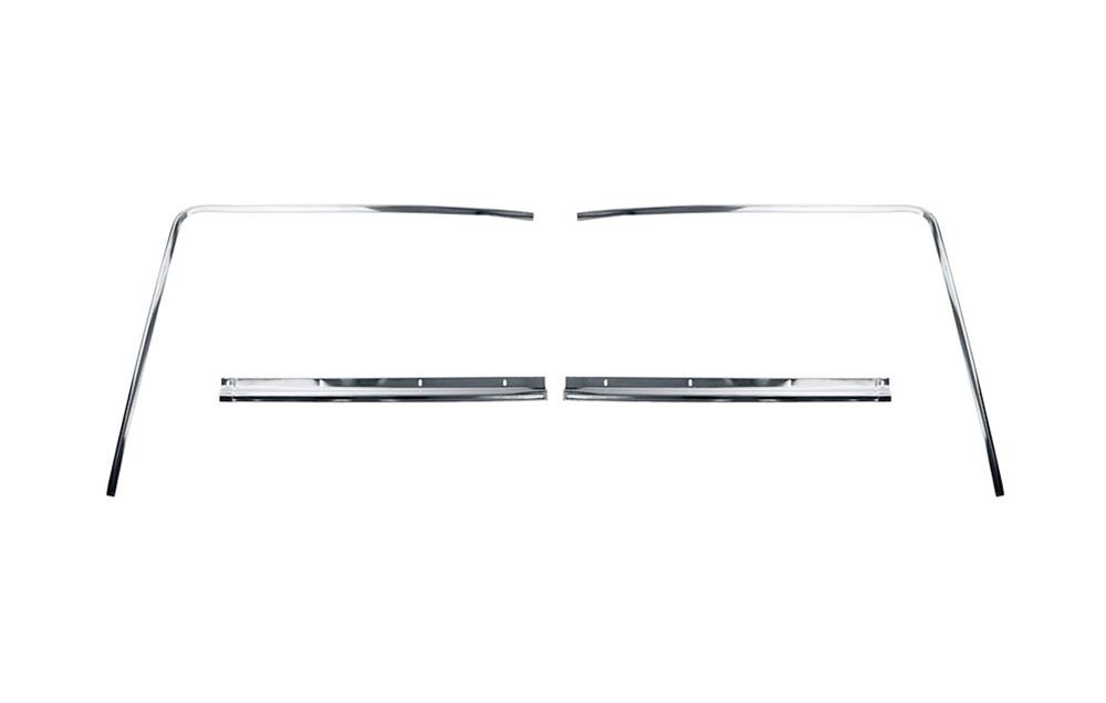 Scott Drake Rear Window Moldings D1ZZ-6342404 Trim Moldings, Position, Stainless Steel, Polished, Ford, Set