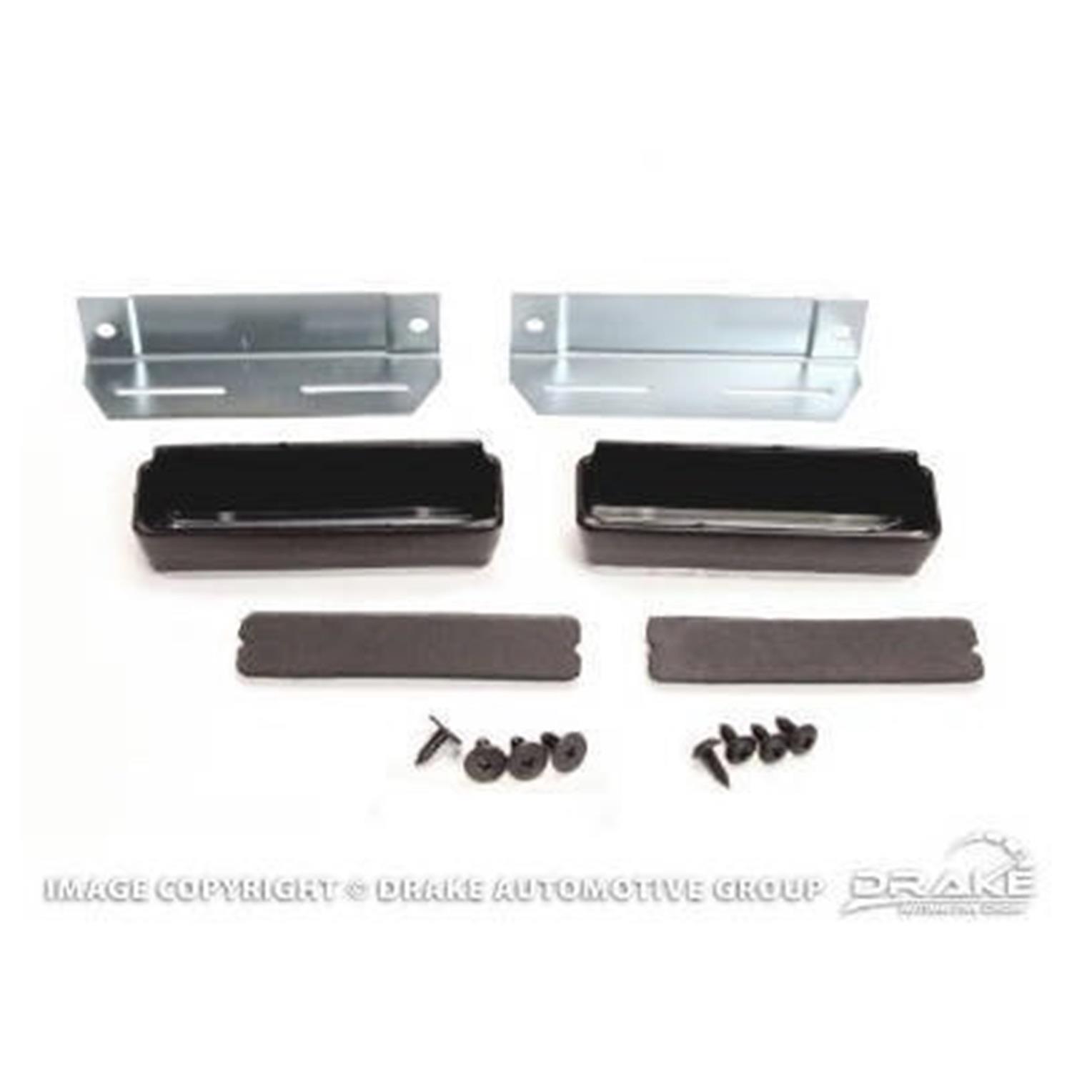Scott Drake Deluxe Door Panel Cup Kits KIT-INT5-WT Kit, Die-cast Zinc, White Finish, Ford, Pair