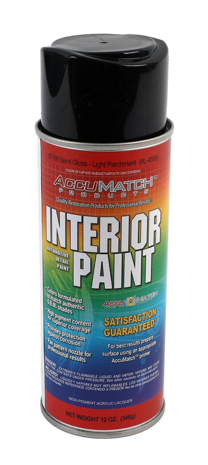 Scott Drake AccuMatch Interior Paint 12 oz. Gloss White L-4595 Paint, AccuMatch, Interior, Lacquer, Light Parchment, Gloss, oz., Aerosol, Ford, Each