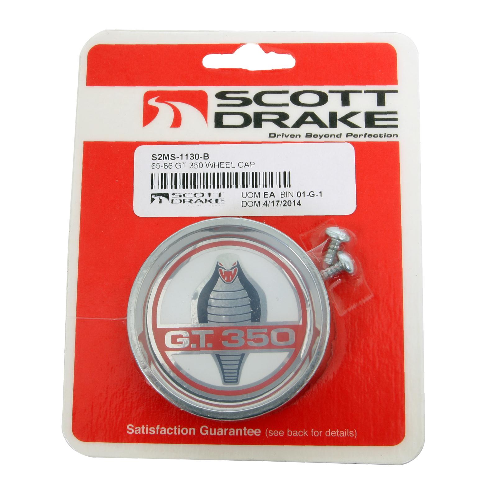Scott Drake Hubcaps S2MS-1130-B Styled Steel Hubcap, Rallye, Red/Chrome Cobra, Screw-On, Ford, Each