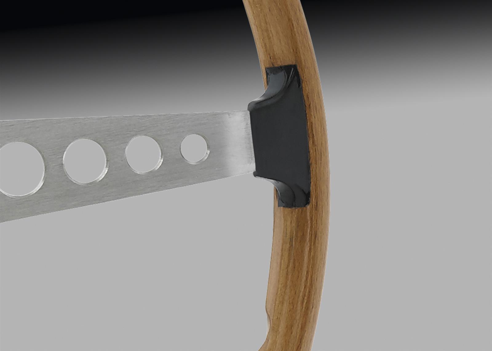 Scott Drake Corso Feroce Steering Wheels for 1965-1973 MUSTANG - S7MS-3600-A Wheel, Feroce, 3-Spoke, Wood Grip, Brushed Stainless Steel Spokes, 15 in. Dia., 1-Bolt, Ford thumbnail 6