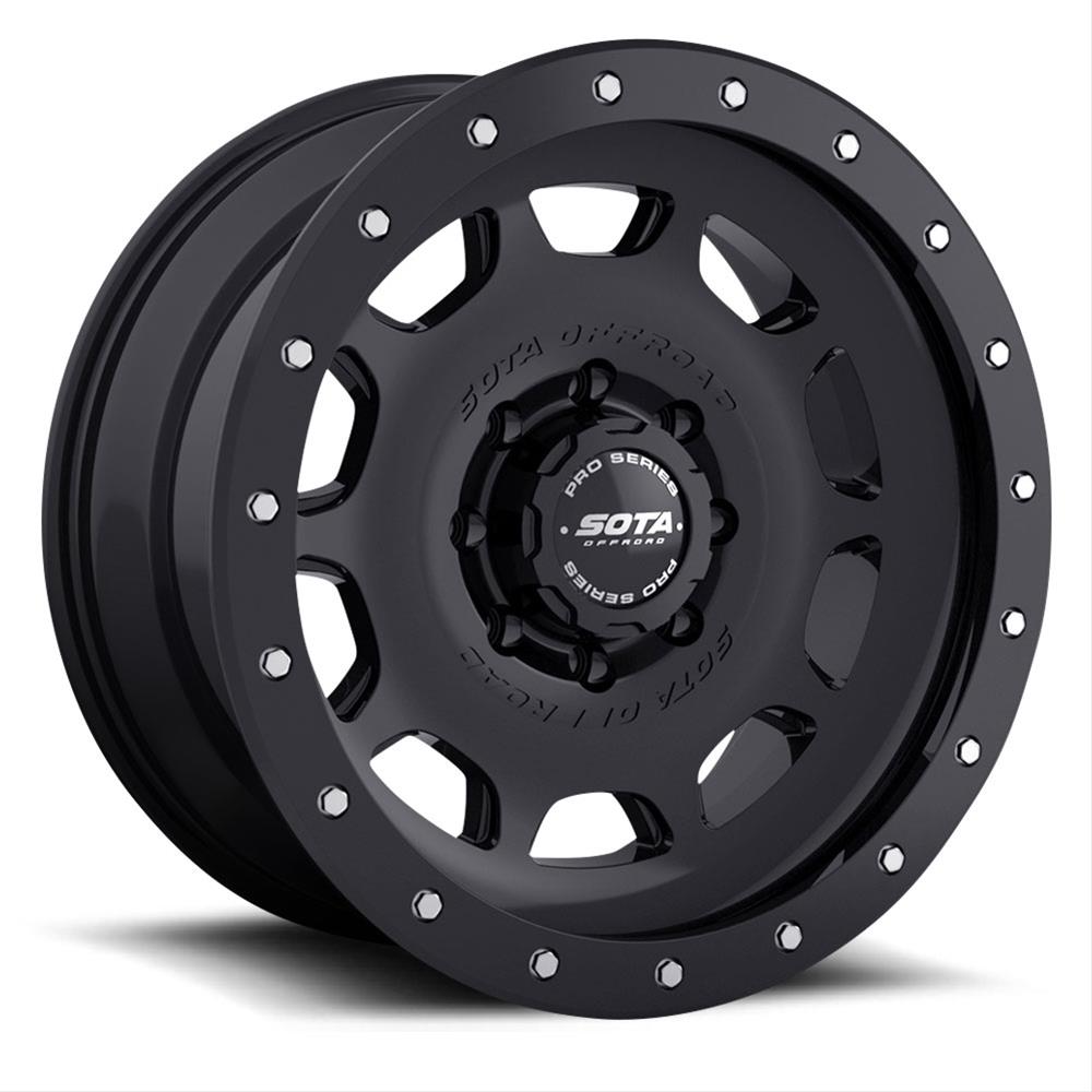 SOTA Offroad 321SB D.R.T. Stealth Black-Satin Black with Aluminum Lip Bolt Wheel with Painted Finish (20 x 10. inches /8 x 180 mm, -25 mm Offset)
