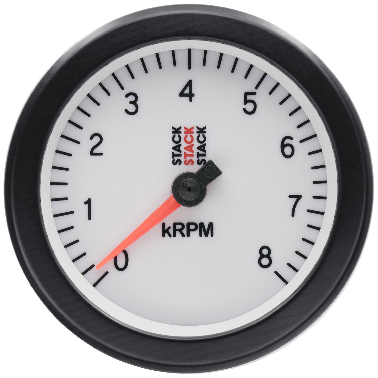 Stack Gauges ST100-08W TACHOMETER, SPORT, 88MM, WHITE, 0-8K RPM thumbnail 2