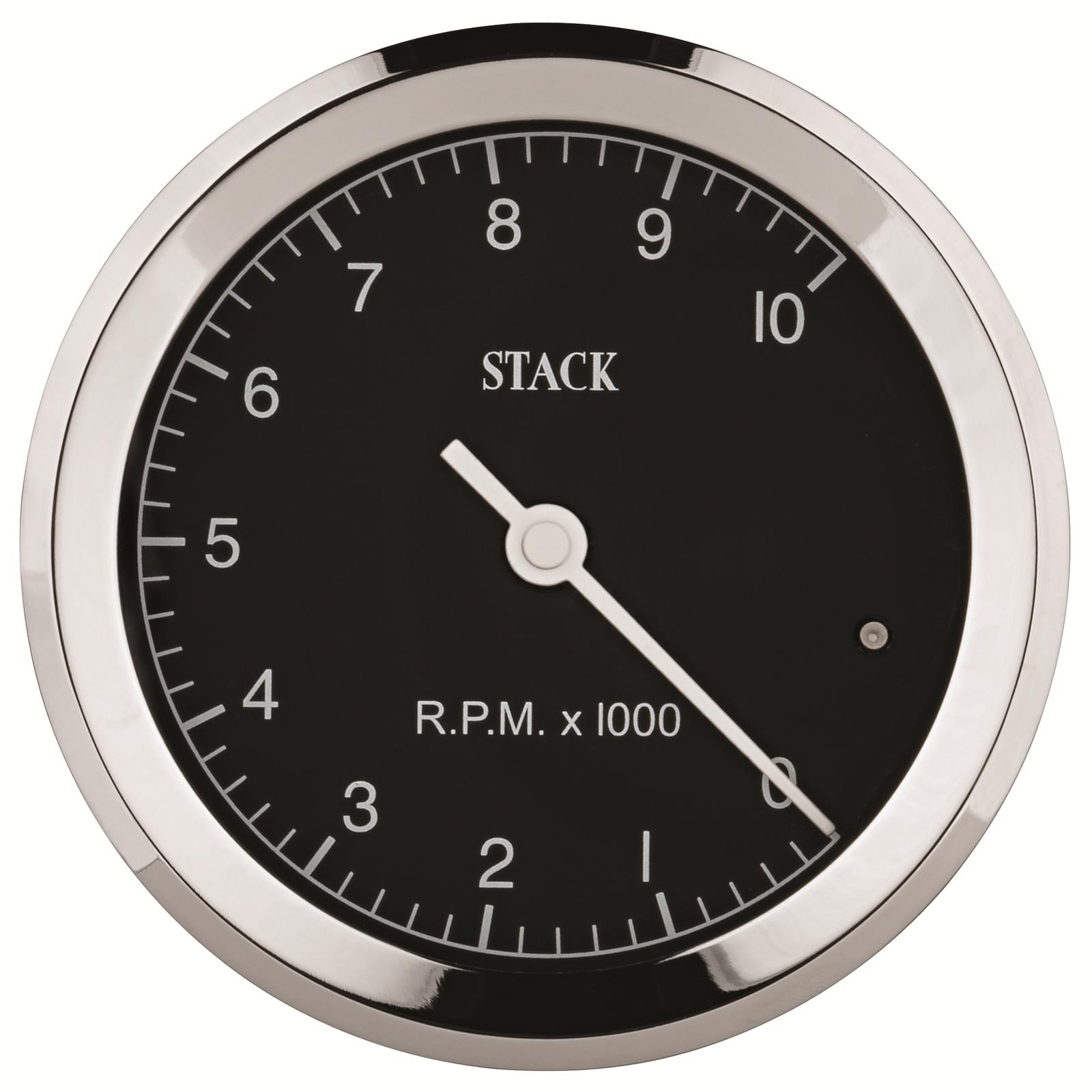 Stack Clubman Classic Tachometers ST200C-012 Tachometer, Classic, 0-12,000 rpm, 270 degree, 80.00mm Diameter, Black Gauge Face, Memory Recall, Kit