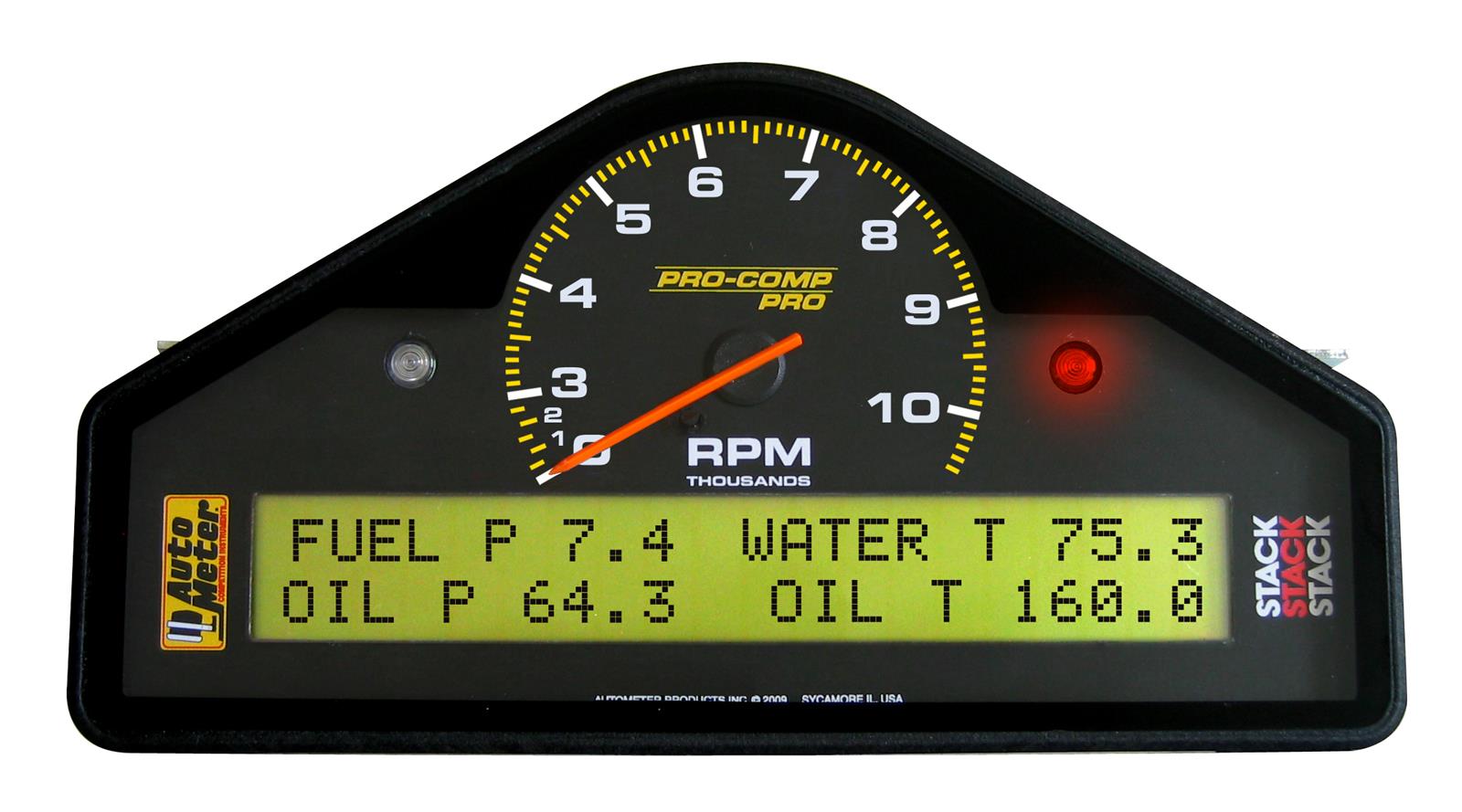 Stack Gauges Data Acquisition ST269603 Mult-Function Display Logger, Drag Racing, Black, 0-3-10.5k RPM