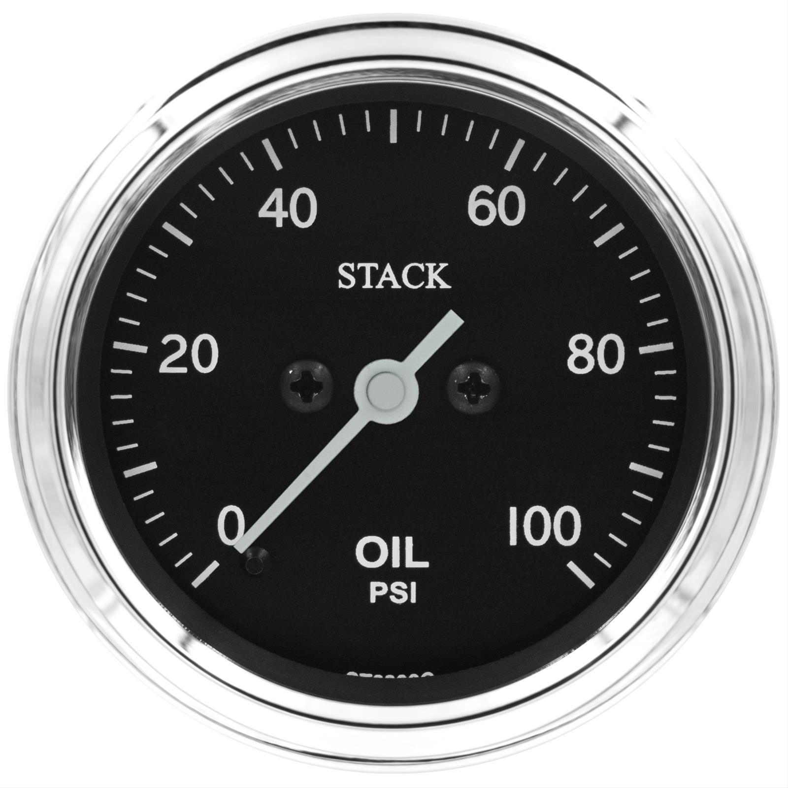 Stack Professional Stepper Motor Analog Gauges ST3302C Gauge, Oil Pressure, 0-100 psi., 2 1/16 in. Diameter, Black Face, Analog, Electrical, Each