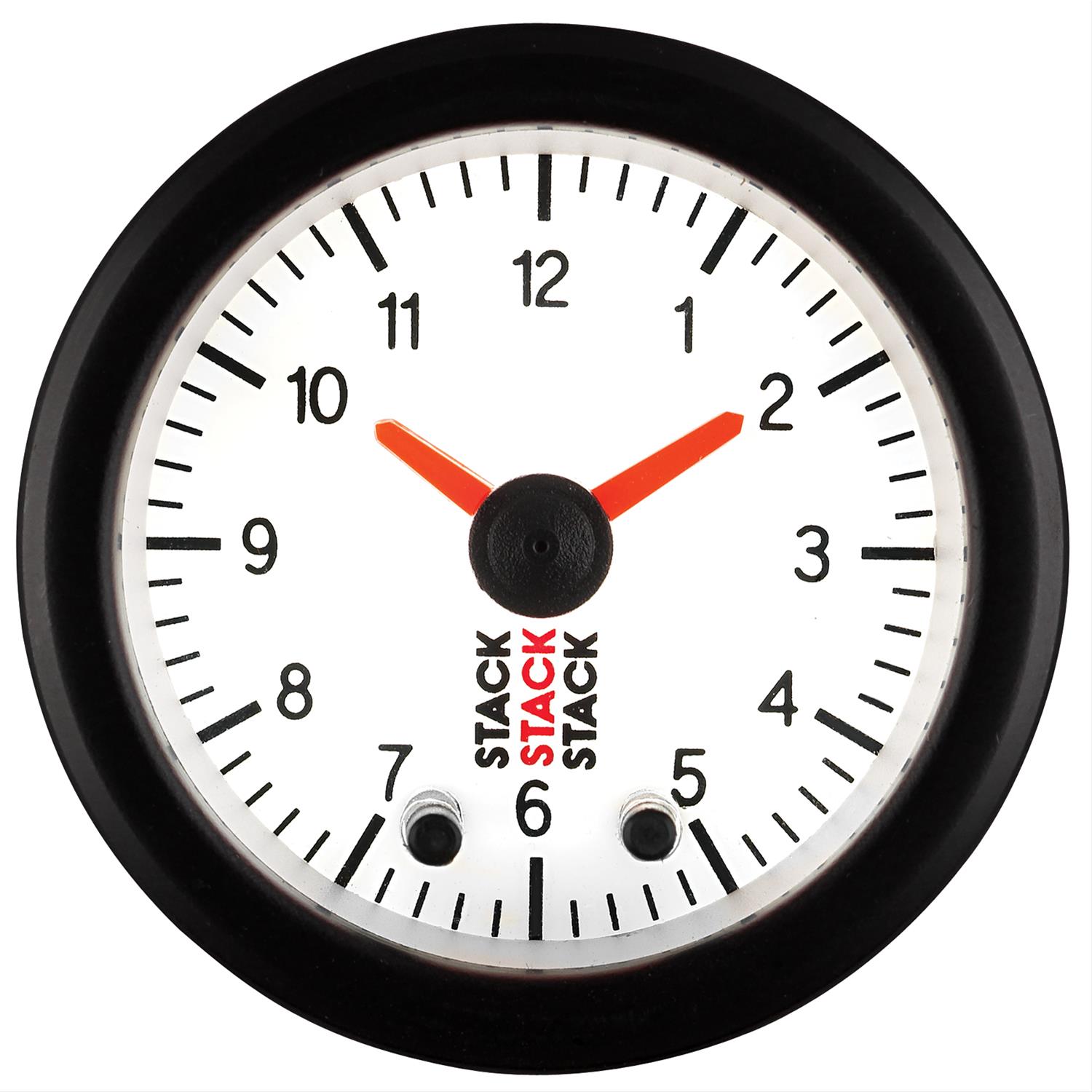 Stack Professional Stepper Motor Analog Gauges ST3367 Clock Gauge, Pro Motor, Analog, Electrical, 12 Hours, Full Sweep, 2 1/16 in. Diameter, White Face thumbnail 2