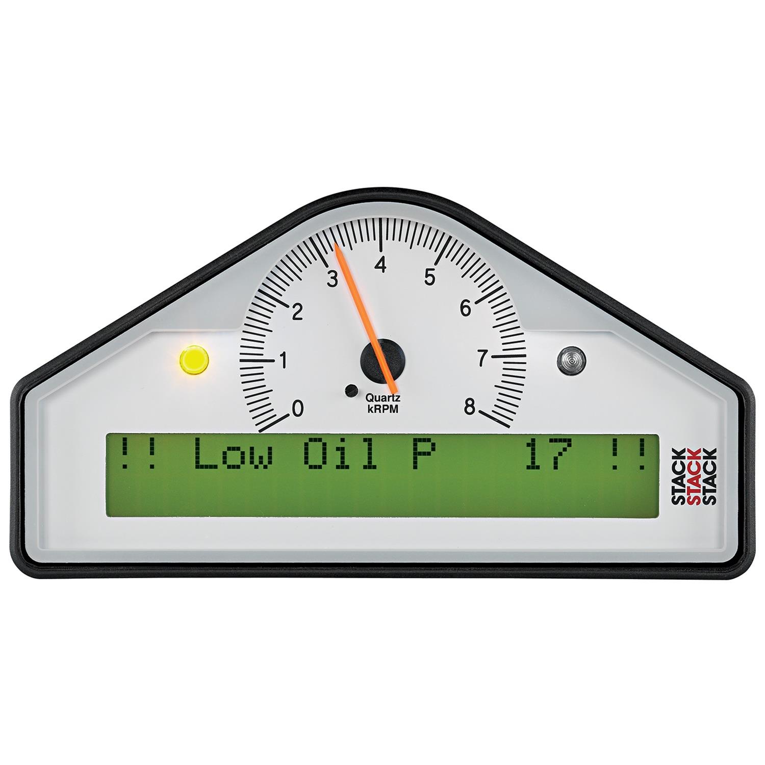 Stack Gauges Gauge Kits and Instrument Clusters ST8100AR-D ACTION REPLAY DASH, WHT, 0-3-8K RPM (PSI, DEG. F, MPH)