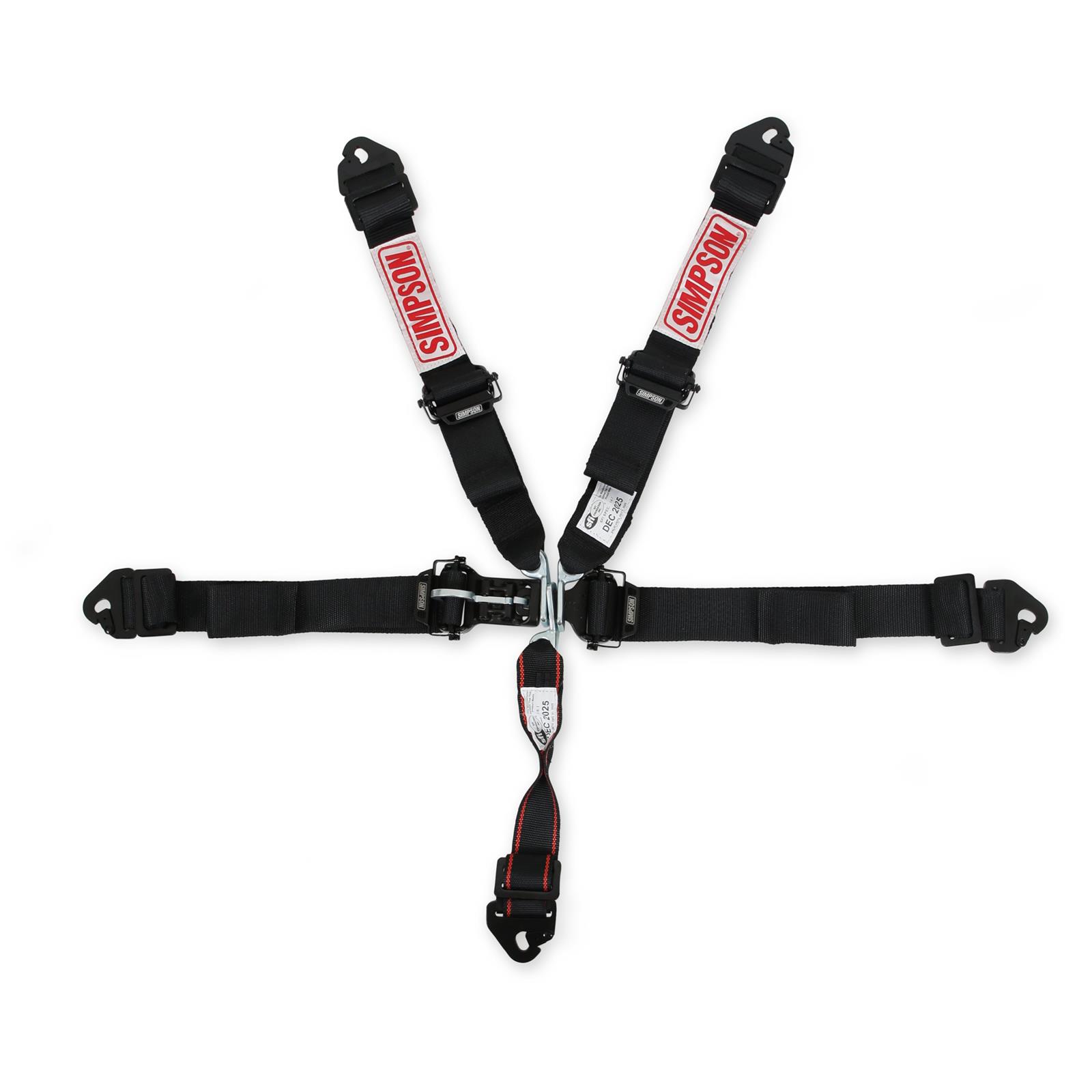 Simpson Double Pull Down Latch and Link SFI 5-Point Harness 12LD5WC Harness, Complete, Latch. 5 Point, 2.00 Should Belt, 2.00 Lap Belt, Individual-Type, Clip-In, Floor/Roll Bar Mount, Black, Each thumbnail 6