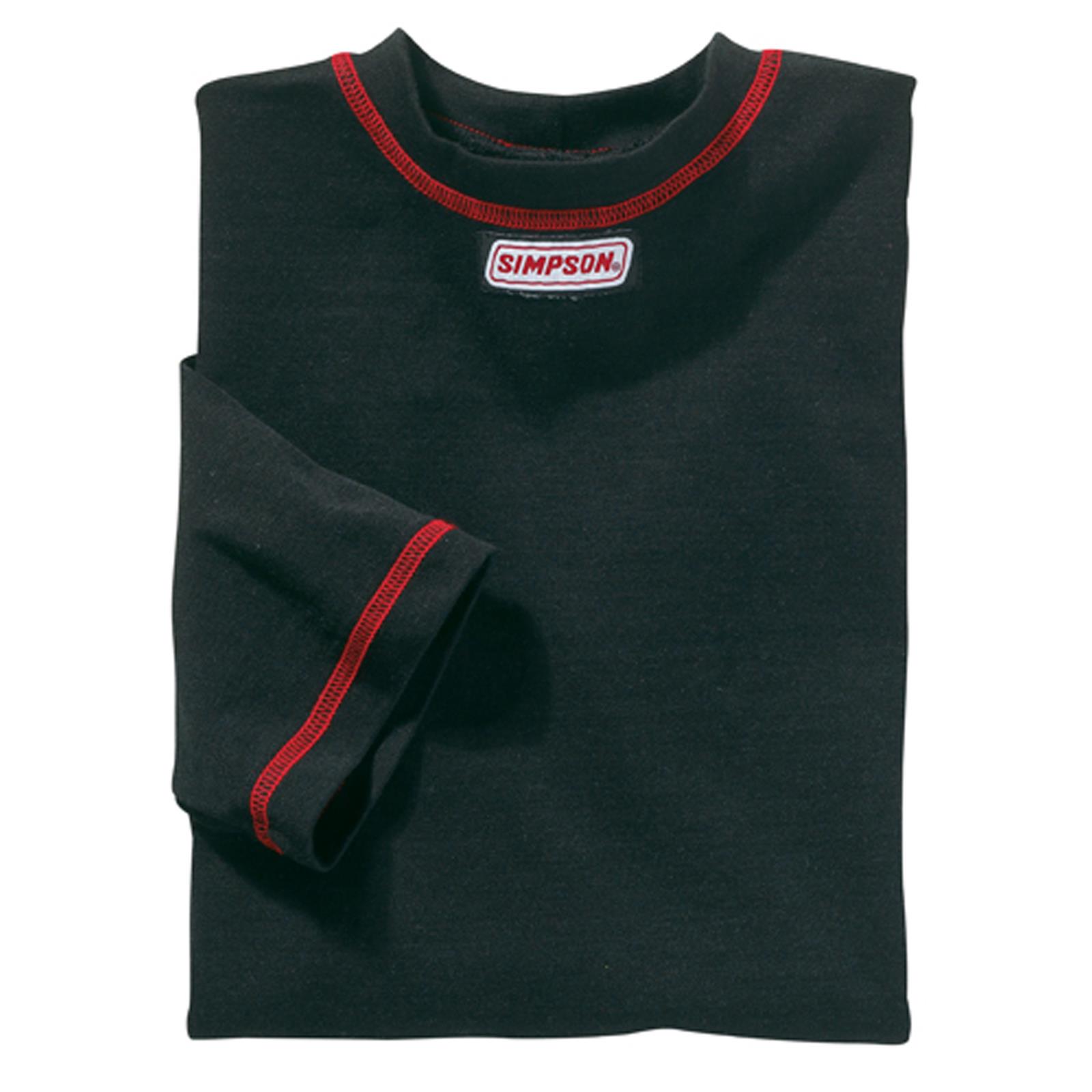 Simpson CarbonX Underwear Shirts 20602L Fire Retardant Shirts, Short Sleeve, CarbonX, Black, Men's Large, SFI 3.3/1, Each