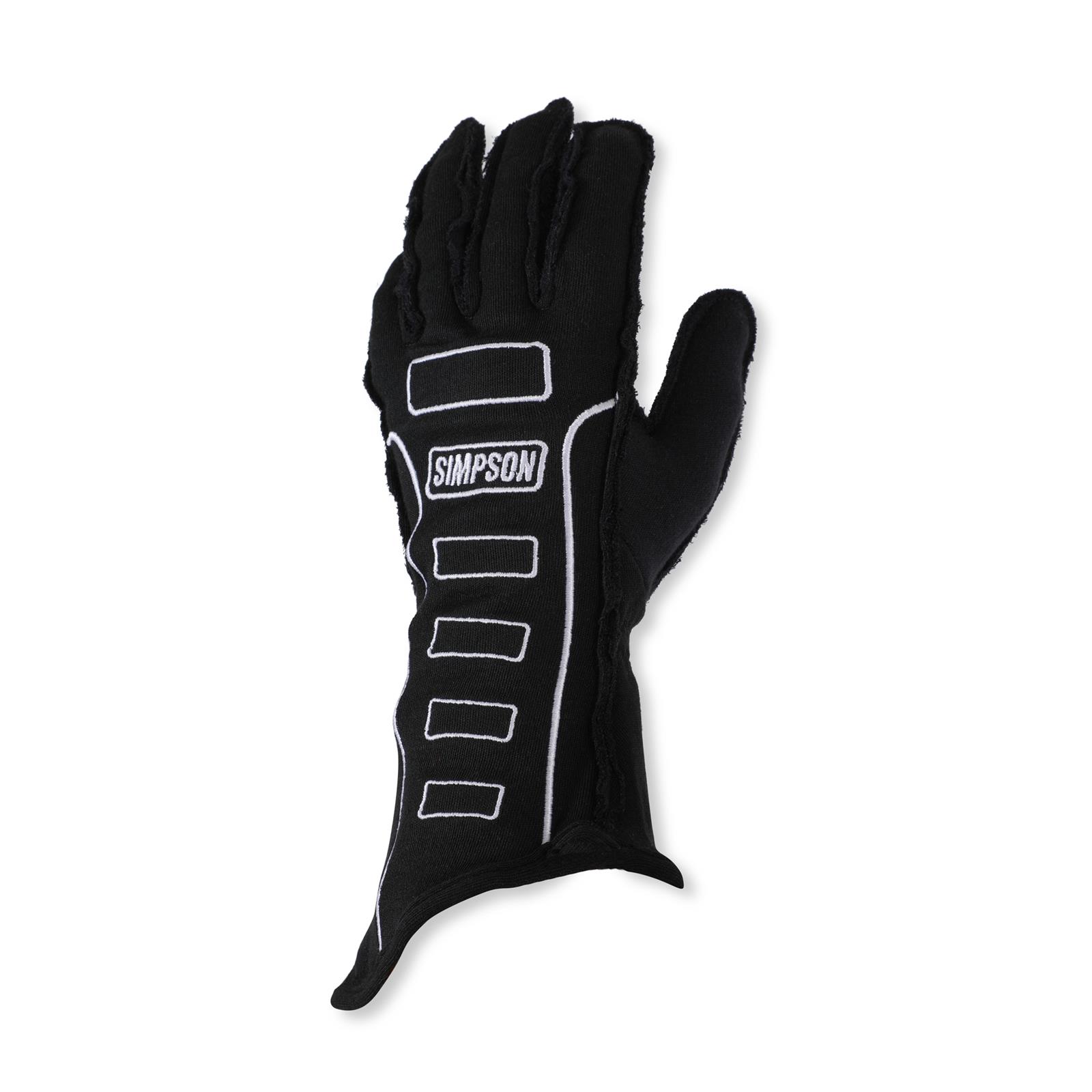 Simpson Competitor Racing Gloves 21300ZK-O Driving Gloves, Competitor, Double Layer, Nomex®, Black, SFI 3.3/5, 2X-Large, Pair thumbnail 6