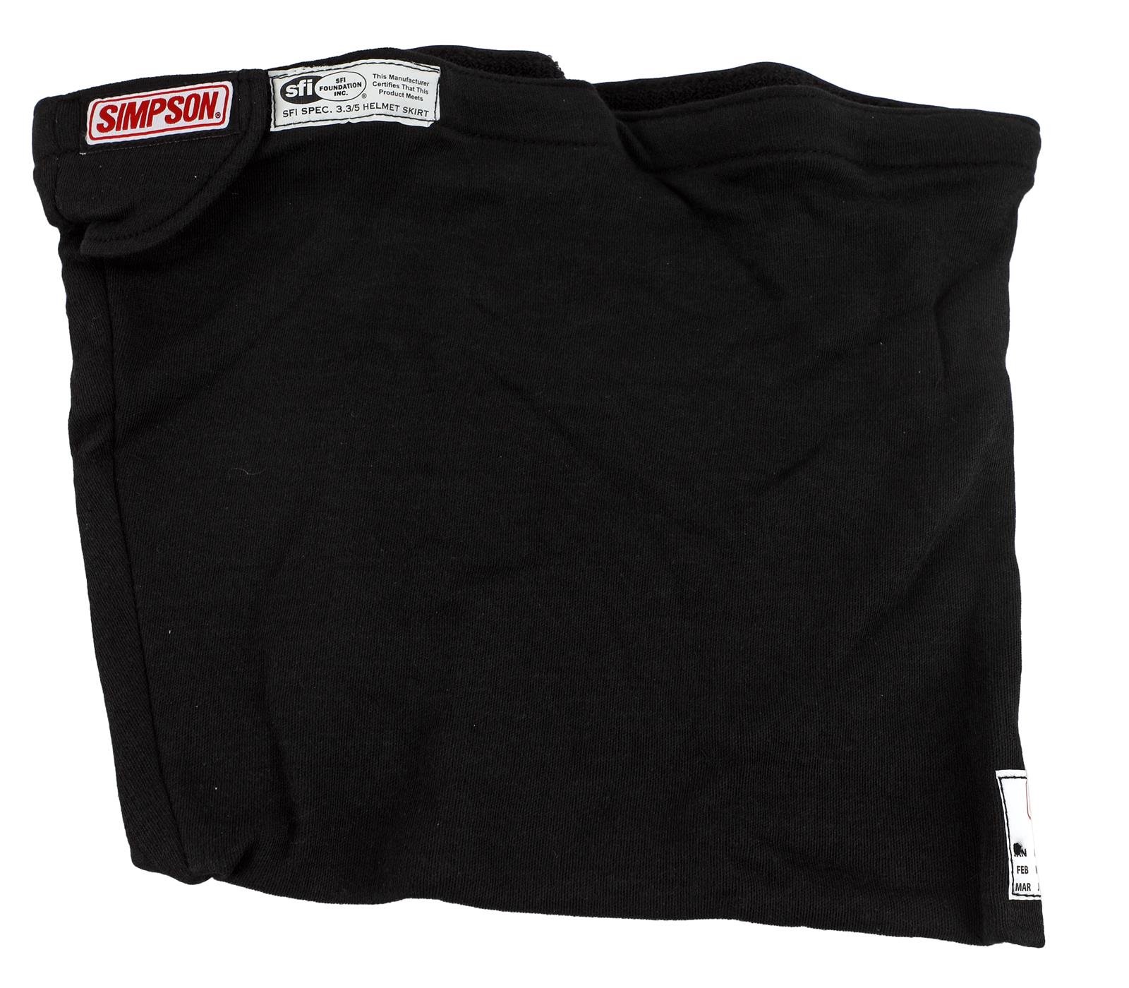 Simpson Helmet Skirts 23012C Skirt, Outer, SFI 3.3/5, Carbon, Black, Standard Design, Each