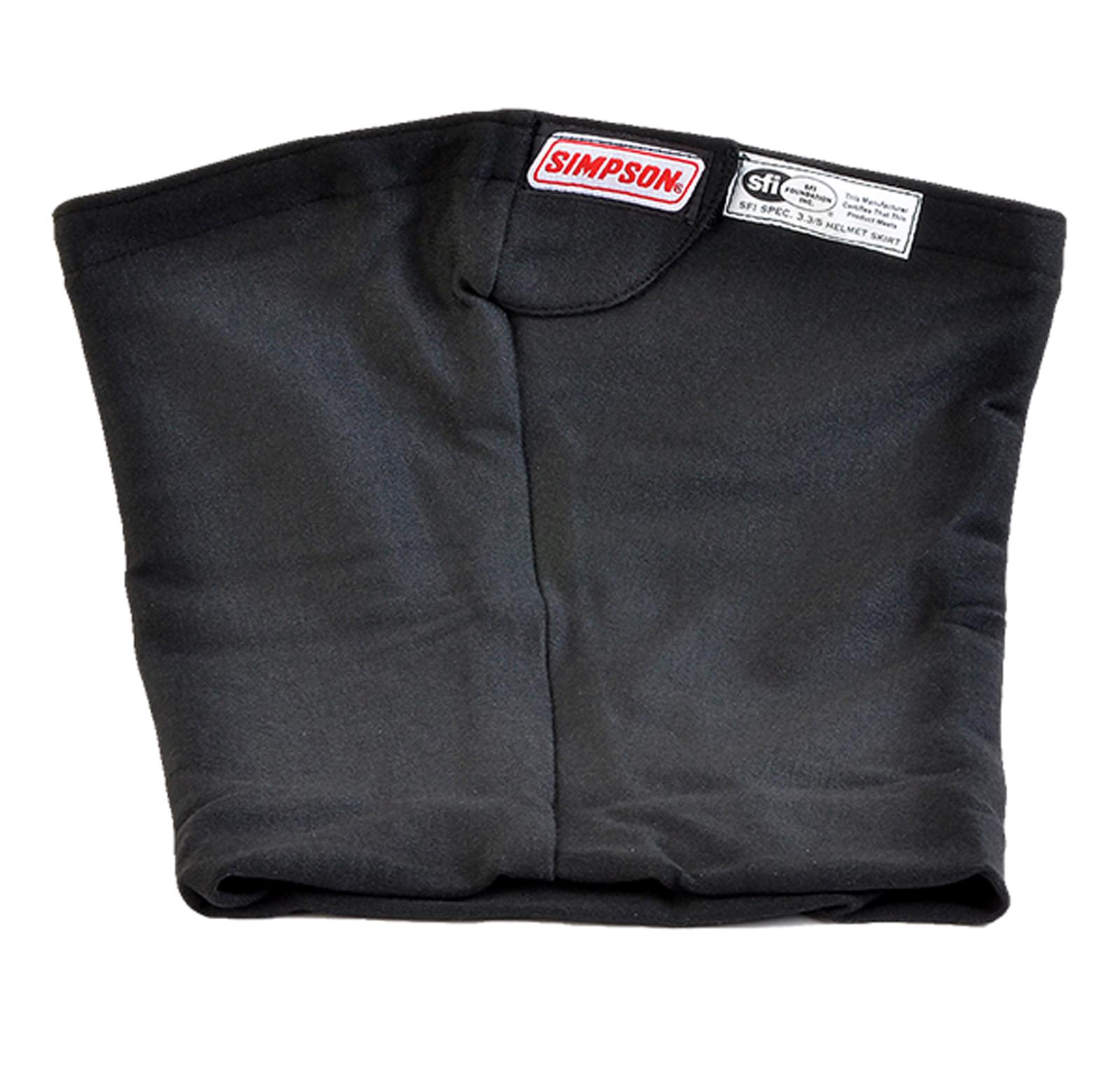 Simpson Helmet Skirts 23013BK Skirt, Outer, SFI 3.3/5, Nomex, Black, Contoured Design, Each