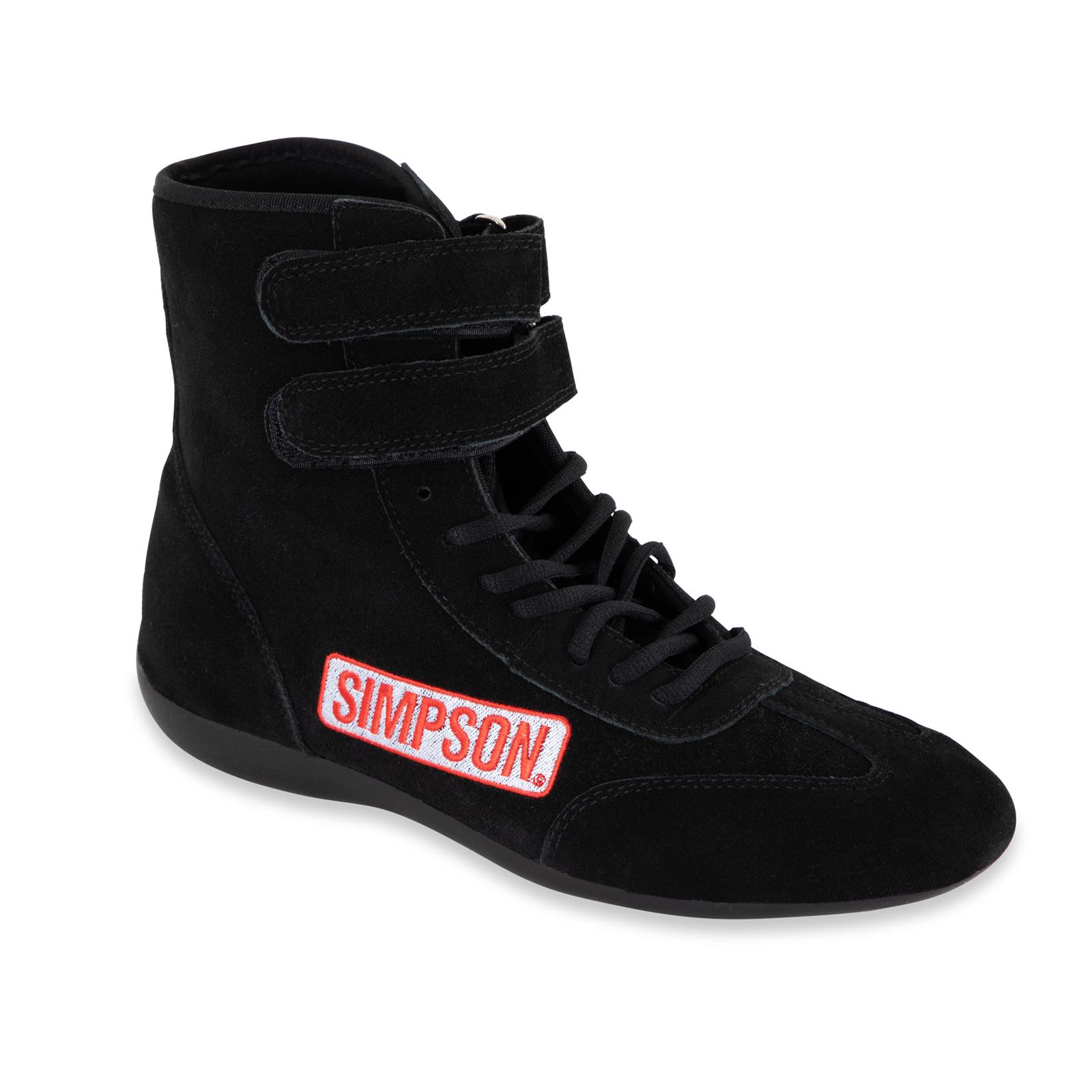 SIMSPON バイク用ハイカットシューズ 黒/白/赤 Simpson Racing 28600BK Simpson High Top Driving Shoes | Summit Racing