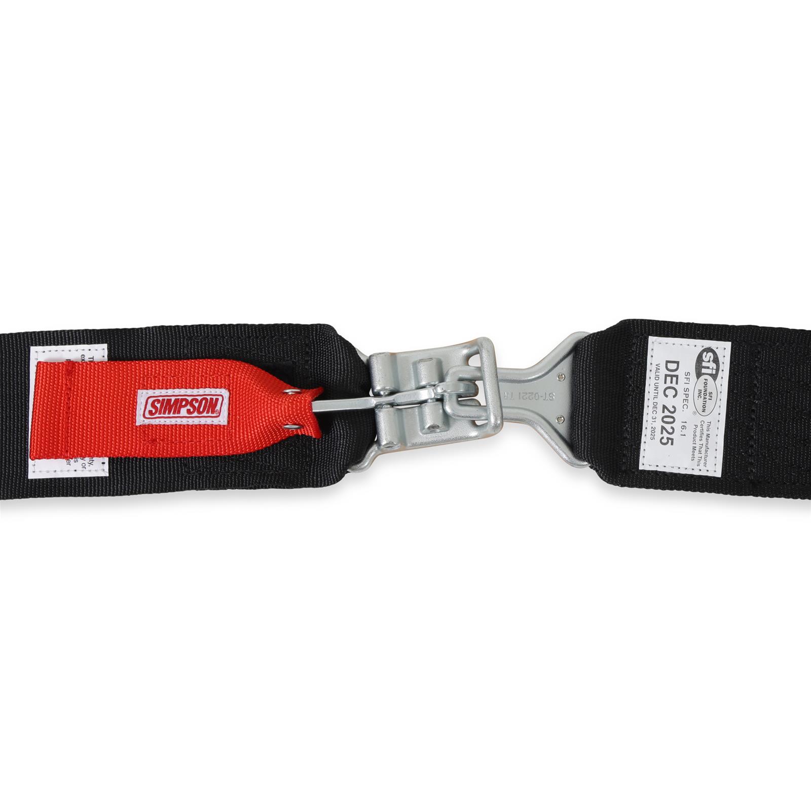 Simpson Racing Harnesses 29066BK 5 POINT L & L 55" SPRINT W/A PULL DOWN IND. HARNESS, BLACK thumbnail 5