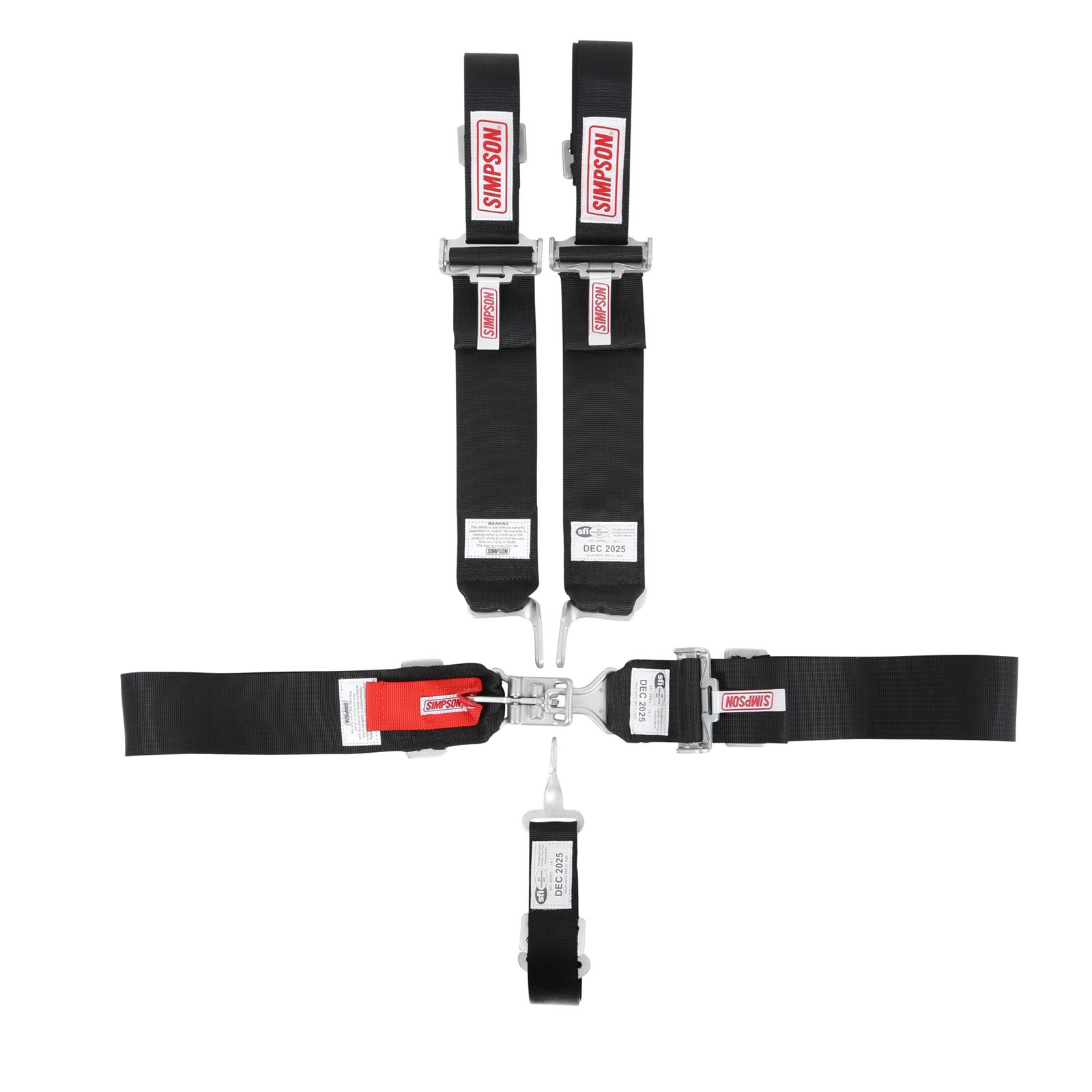 Simpson Racing Harnesses 29075BKH L&L 55" LAP SP SS 5PT PD HN BK thumbnail 6