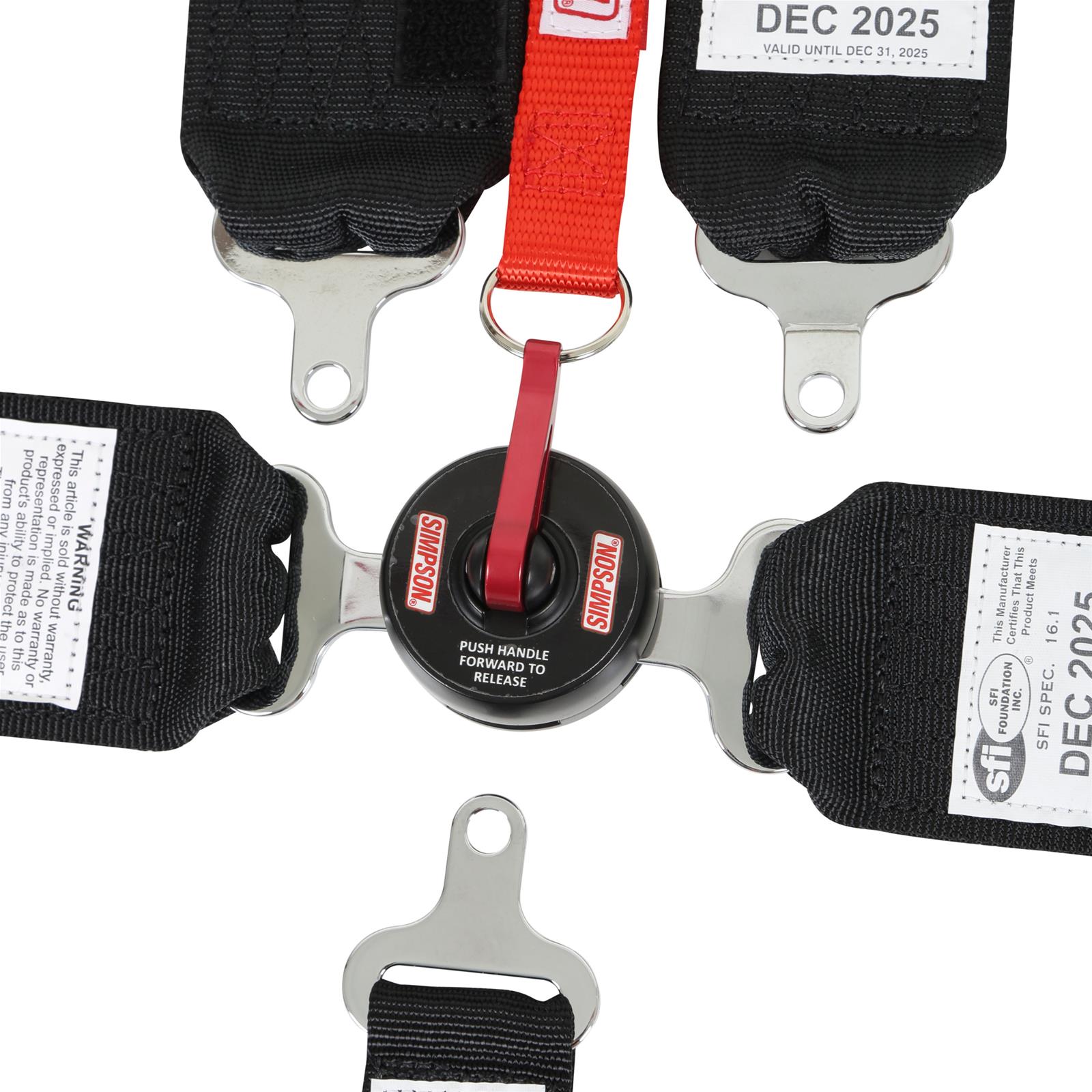 Simpson Racing Harnesses 29102BKH LCL 62" LAP FM 5PT PU HN BLK thumbnail 2