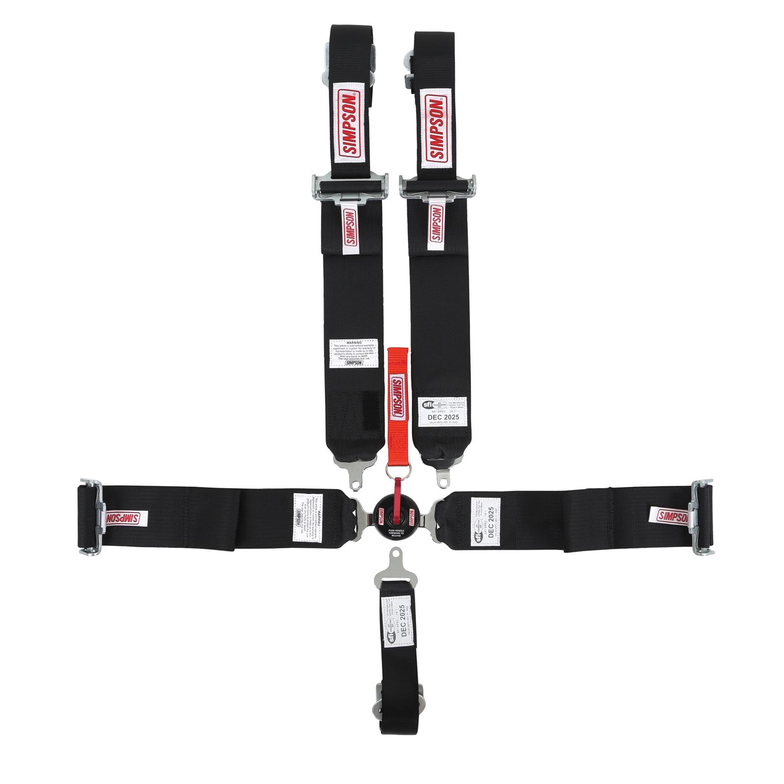 Simpson Racing Harnesses 29102BKH LCL 62" LAP FM 5PT PU HN BLK thumbnail 6
