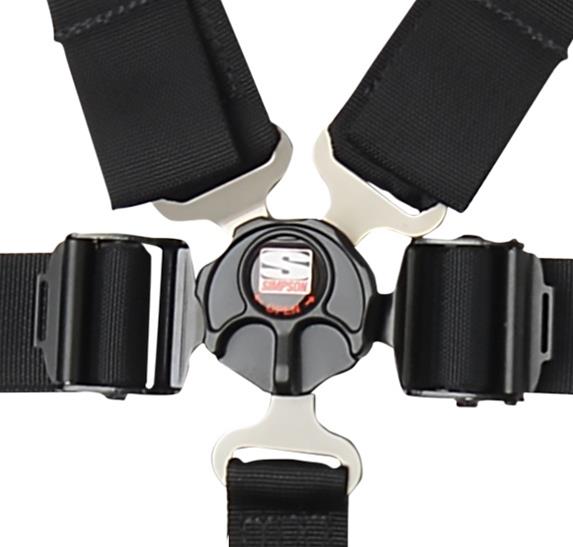 Simpson Black Series 5-Point Harness 29110BKR1X Harness, Complete, Camlock, Individual-Type, Bolt-In, Floor Mount, Black, Hardware, Each thumbnail 2
