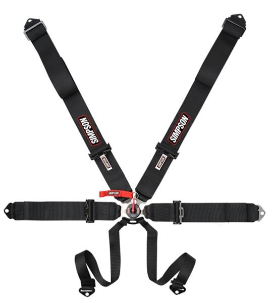 Simpson Black Series 5-Point Harness 29110BKR1X Harness, Complete, Camlock, Individual-Type, Bolt-In, Floor Mount, Black, Hardware, Each thumbnail 3
