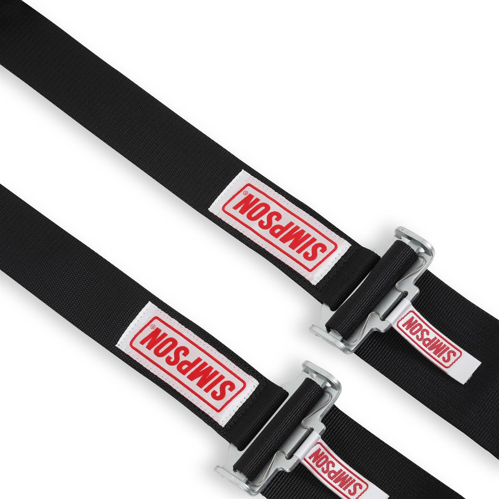 Simpson Latch-Type Shoulder 2-Point Harness 30010BK Racing Harnesses, Harness, Latch and Link, Individual Style, Nylon, 2 in. Wide, Black, SFI 38.1, Bolt-in/Clip-in/Wraparound Design, Each thumbnail 2