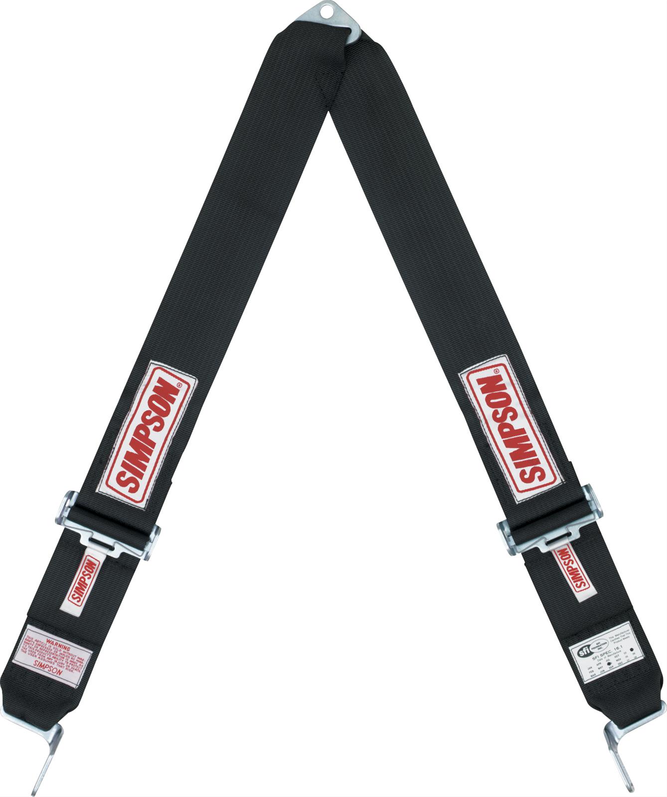 Simpson Camlock Shoulder 2-Point Harness 33005P Harness, Belts, Camlock, V-Type, Bolt-In, Roll Bar Mount, Platinum, Each