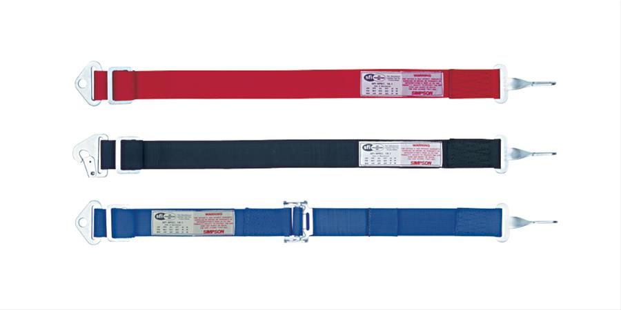 Simpson Camlock Dual Anti-Submarine Belts 2-Point Harness 34014BL Harness, Submarine Belts, Dual, Camlock, Bolt-In, Floor Mount, Blue, Each