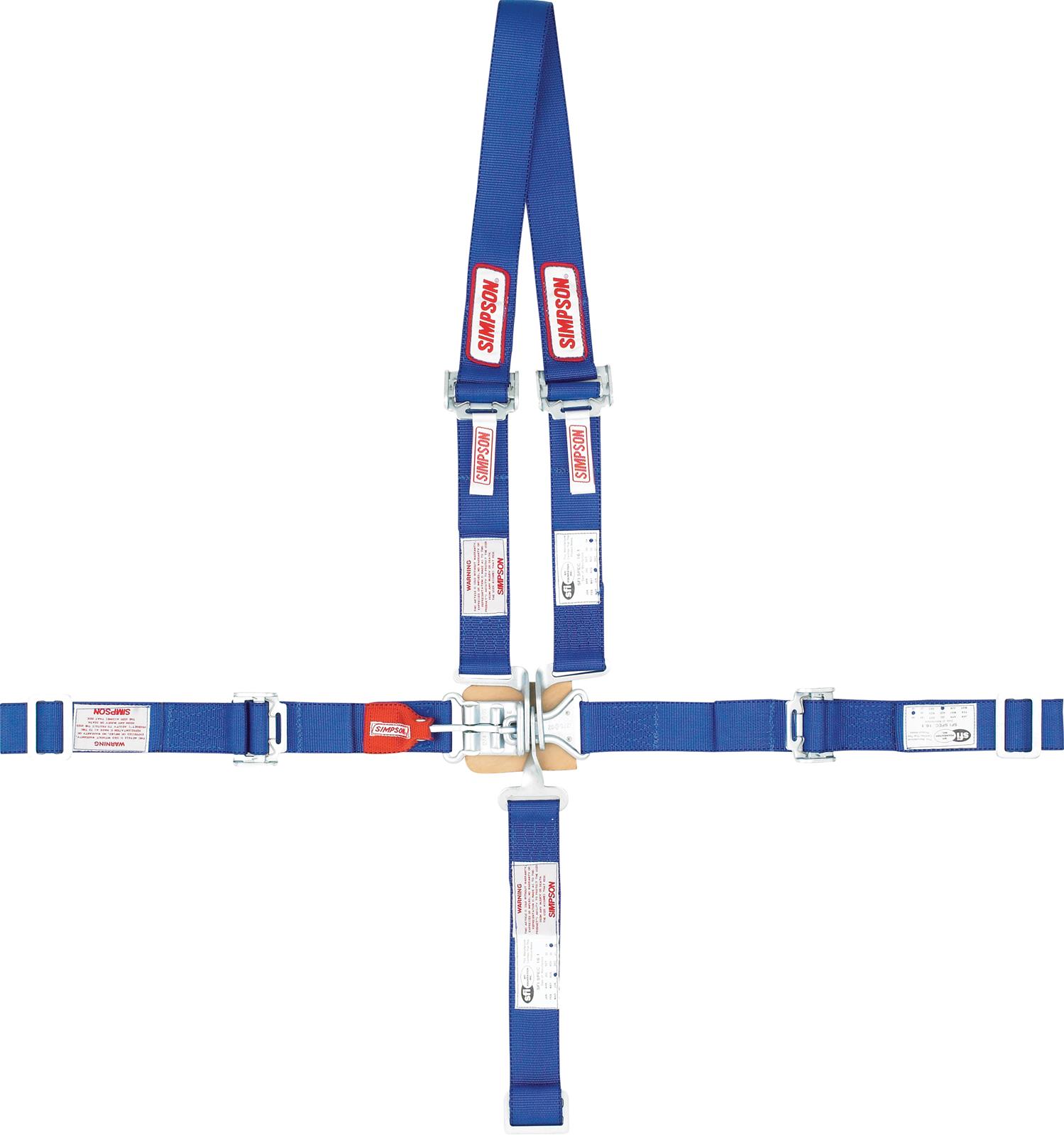 Simpson Mini Dragster Latch & Link 5-Point Harness 35012BK Harness, Junior Dragster, Complete, Latch, Individual-Type, Wraparound, Roll Bar, Black, Each