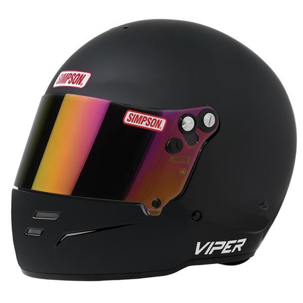 Simpson Viper Racing Helmets 7100028 Helmet, Series, Full Face, Black, Matte Finish, Snell SA2020, Medium, Each