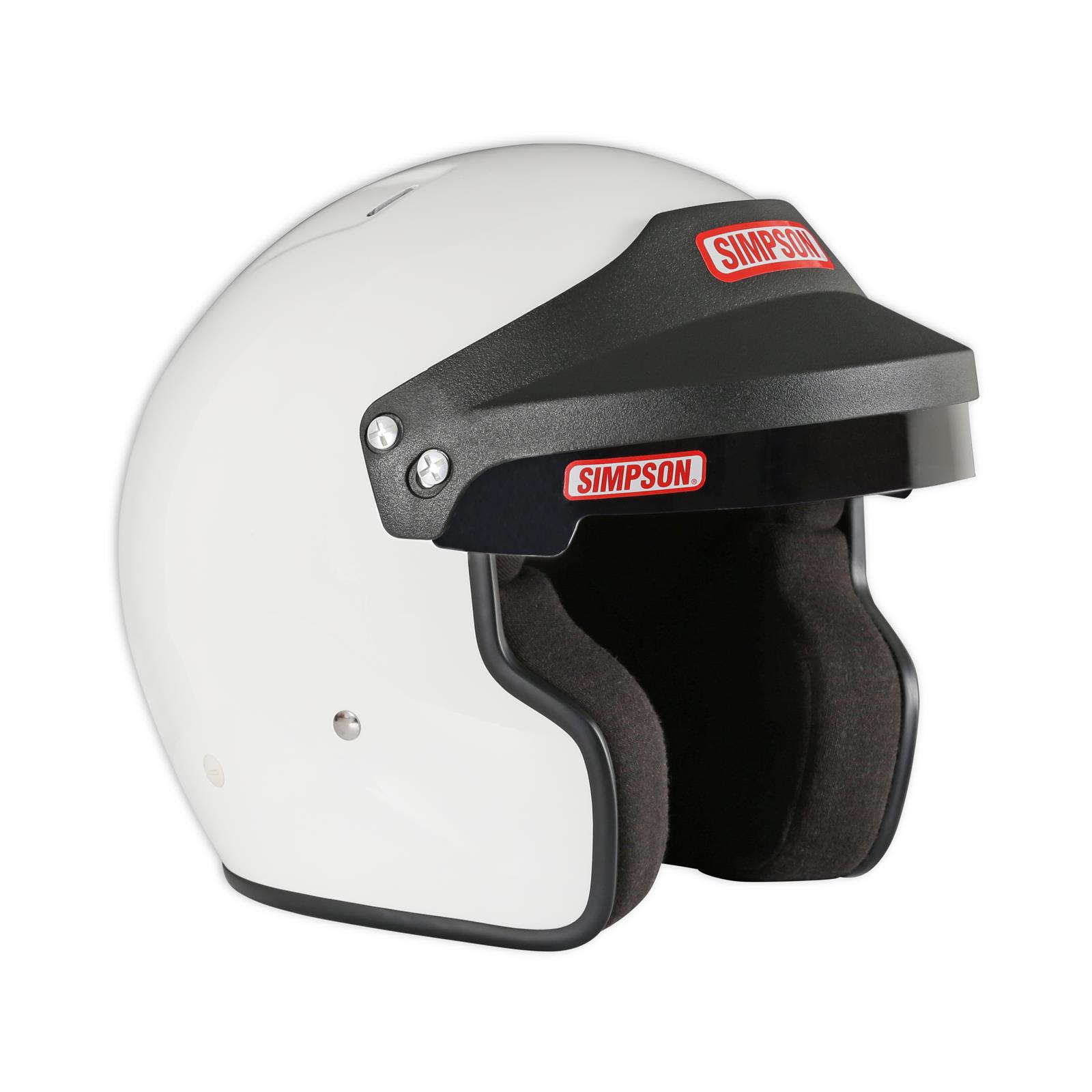 Simpson Cruiser 2.0 Helmets 7320001 Helmet, 2.0, Open Face, White, Gloss Finish, Snell SA2020, X-Small, Each thumbnail 5