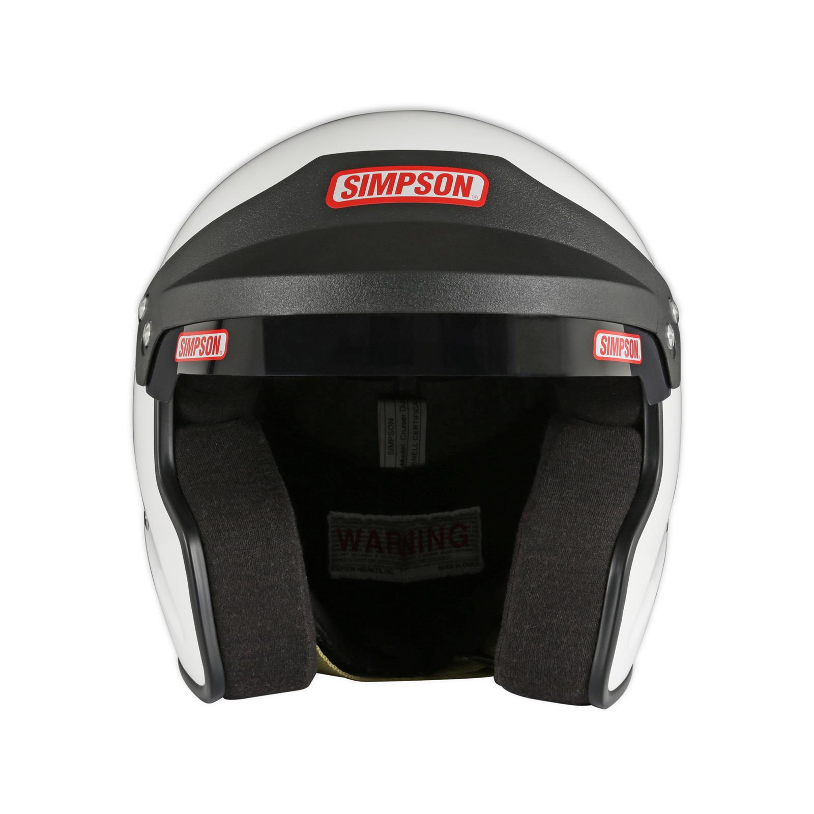Simpson Cruiser 2.0 Helmets 7320041 Helmet, 2.0, Open Face, White, Gloss Finish, Snell SA2020, X-Large, Each thumbnail 3