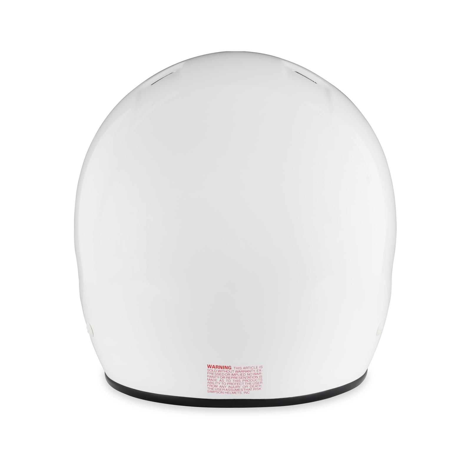 Simpson Cruiser 2.0 Helmets 7320041 Helmet, 2.0, Open Face, White, Gloss Finish, Snell SA2020, X-Large, Each thumbnail 9