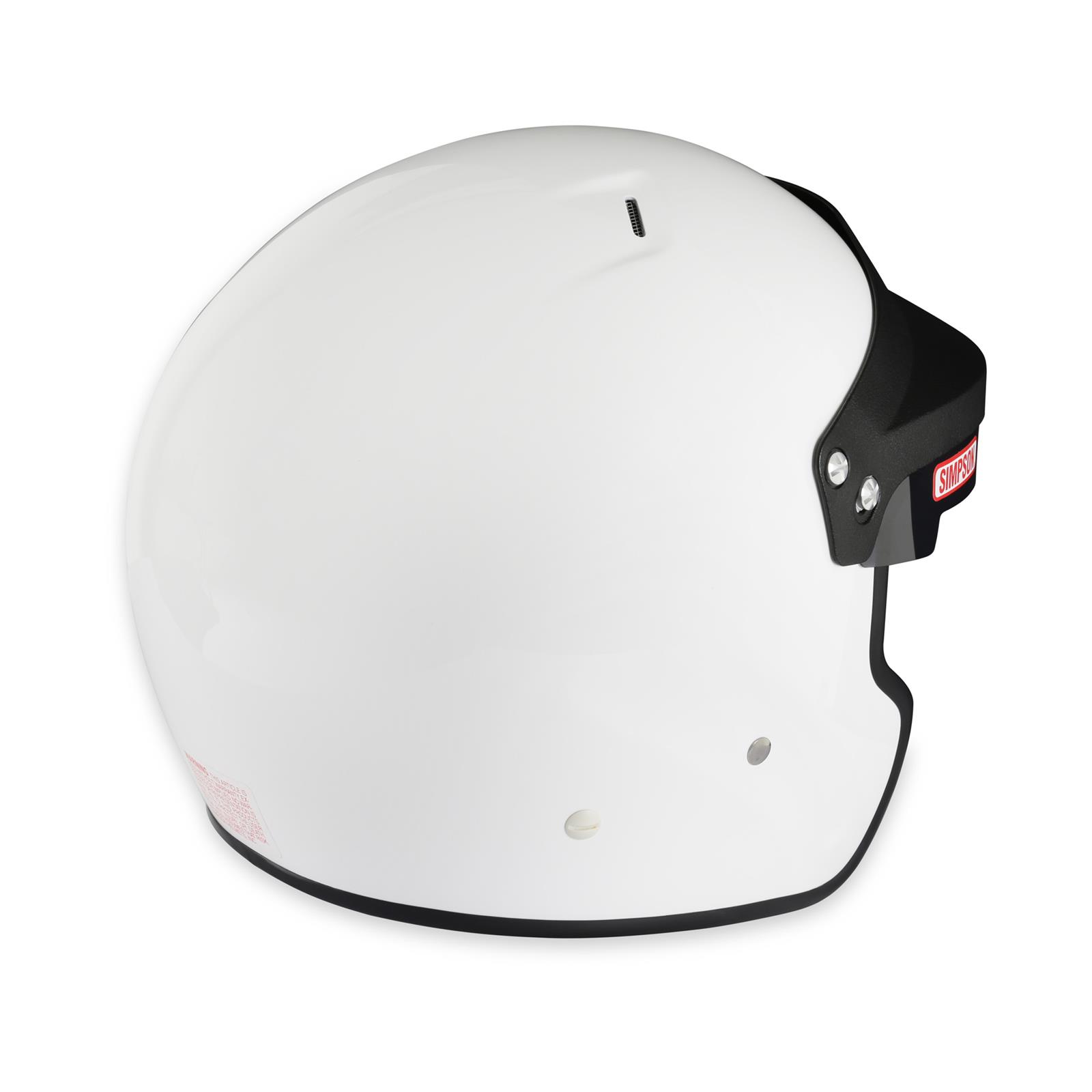 Simpson Cruiser 2.0 Helmets 7320041 Helmet, 2.0, Open Face, White, Gloss Finish, Snell SA2020, X-Large, Each thumbnail 8