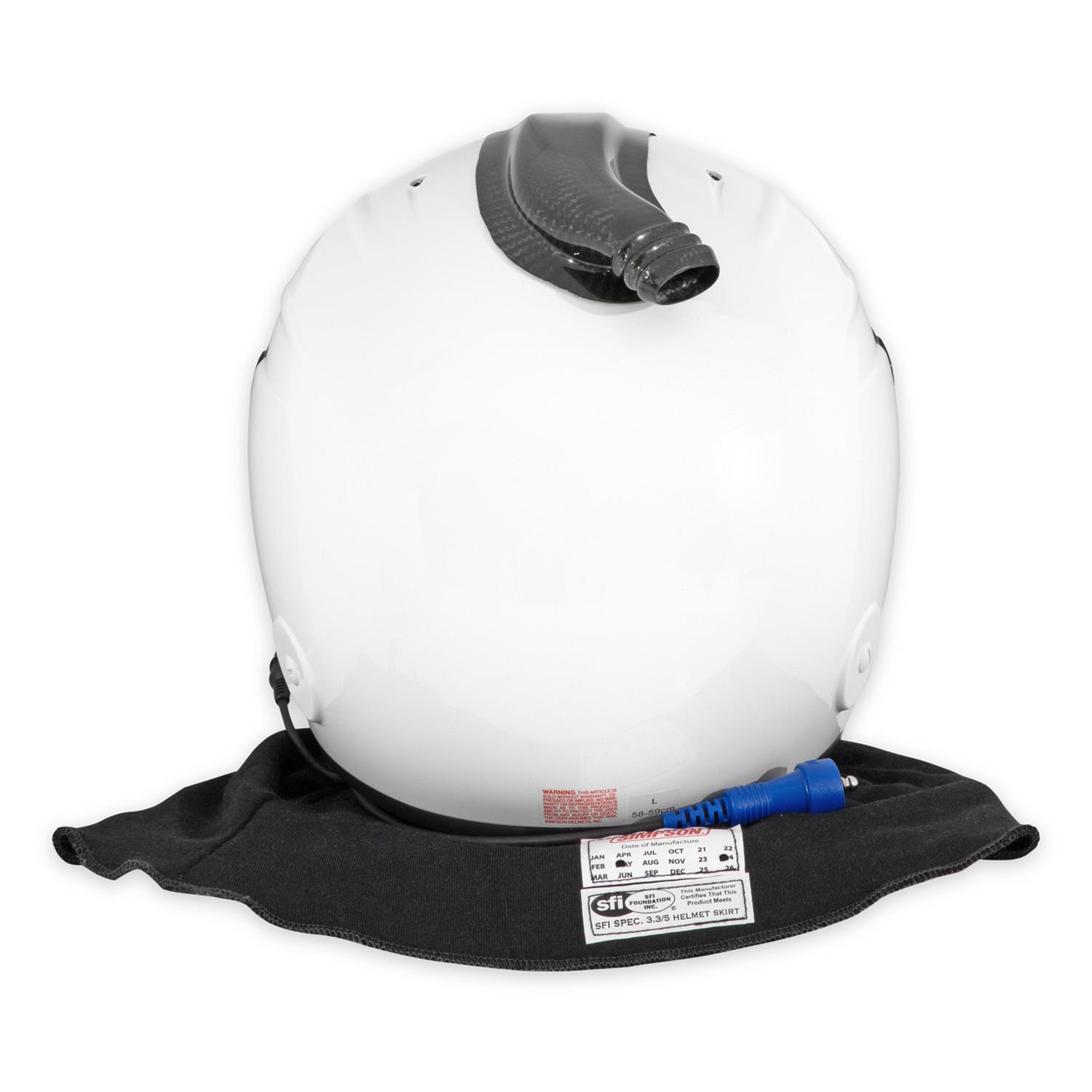 Simpson Desert Devil 3.0 Helmets 7890021 Helmets, 3.0, Composite, Full Face, White Gloss, SFI 3.5/5, Medium, Each thumbnail 6