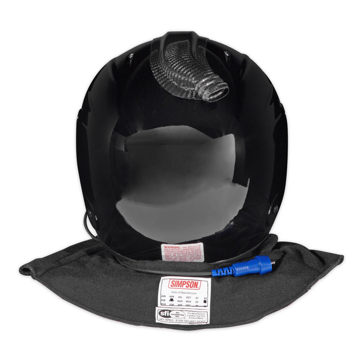 Simpson Desert Devil 3.0 Helmets 7890032 Helmets, 3.0, Composite, Full Face, Black Gloss, SFI 3.5/5, Large, Each thumbnail 6