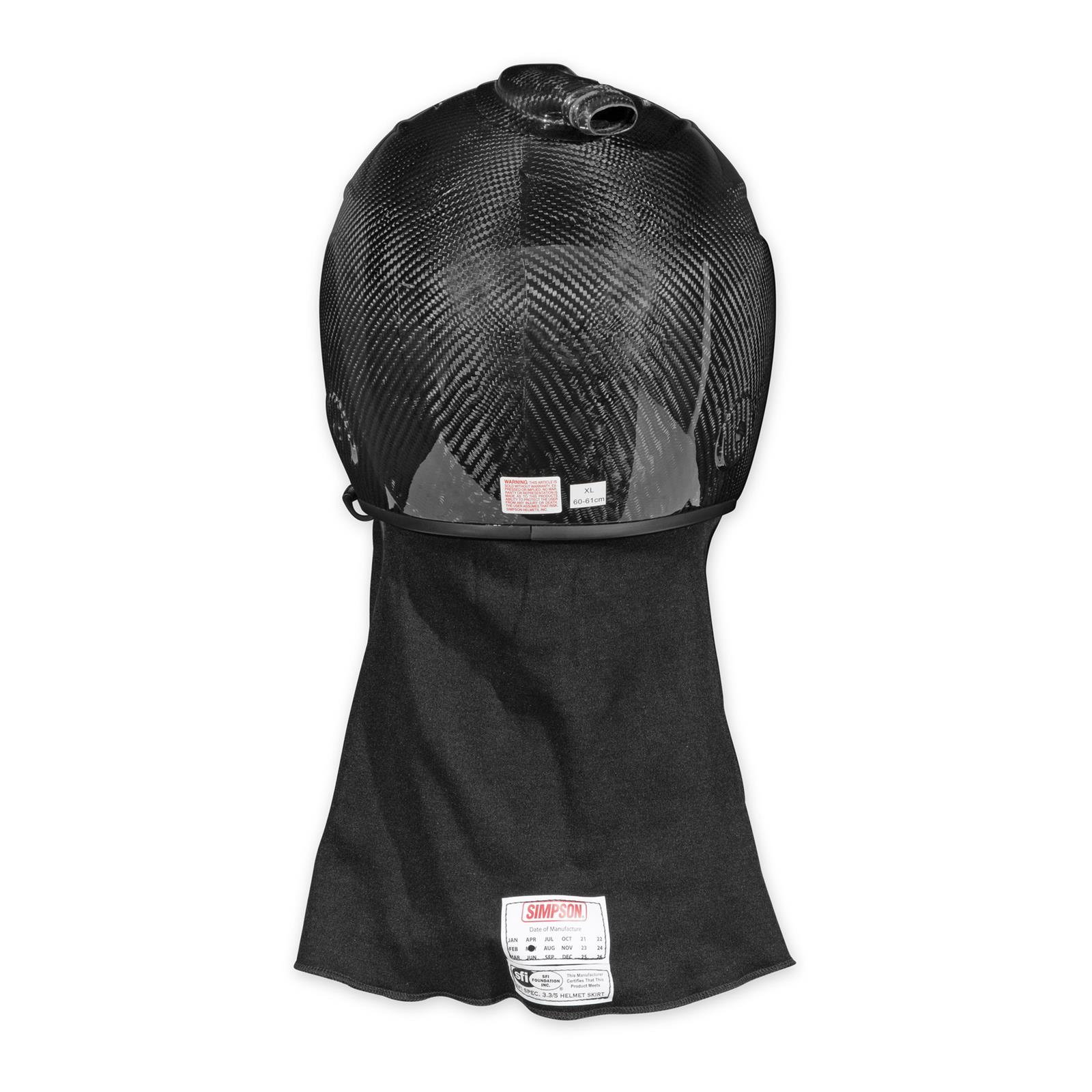 Simpson Helmet Skirts 97068 Skirt, Outer, SFI 3.3/5, Carbon, Black,Each thumbnail 5
