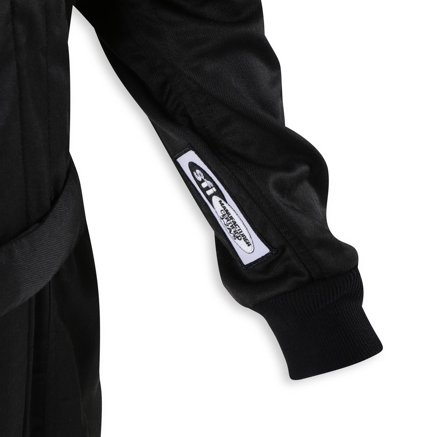 Simpson Racing Classic SFI-5 Driving Suits C402111 Suits, SFI, Men's Small, Two Layer, One-Piece, Nomex®, Black with White Stripes, SFI 3.2A/5, Each thumbnail 3