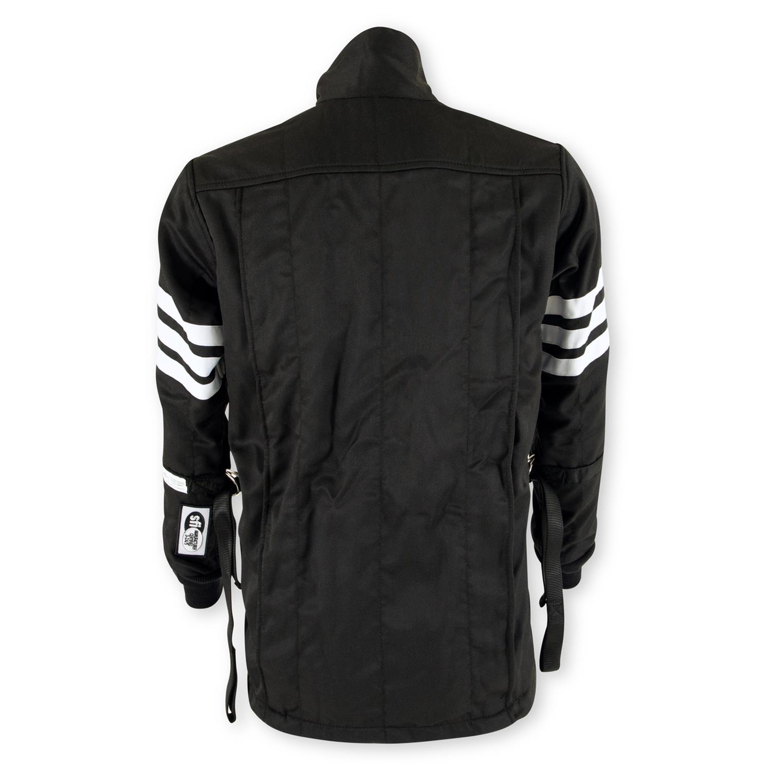 Simpson Racing Classic SFI-5 Jackets C402514 Driving Jacket, Double Layer, Satin/Twill, Nomex®, 2X-Large, Black with White Stripes, with Arm Restraints, Each thumbnail 3