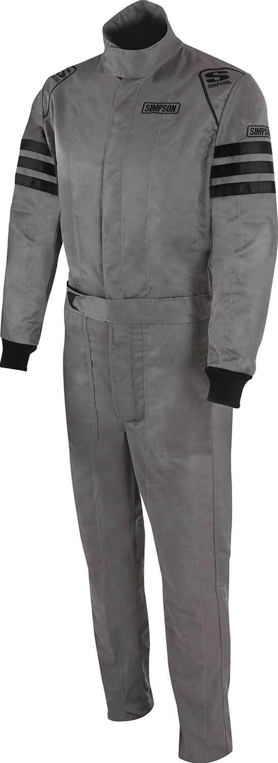Simpson Racing Classic SFI-5 Driving Suits C405511 Suits, SFI, Men's 2X- Large, Two Layer, One-Piece, Nomex, Gray, SFI 3.2A/15, Each thumbnail 3