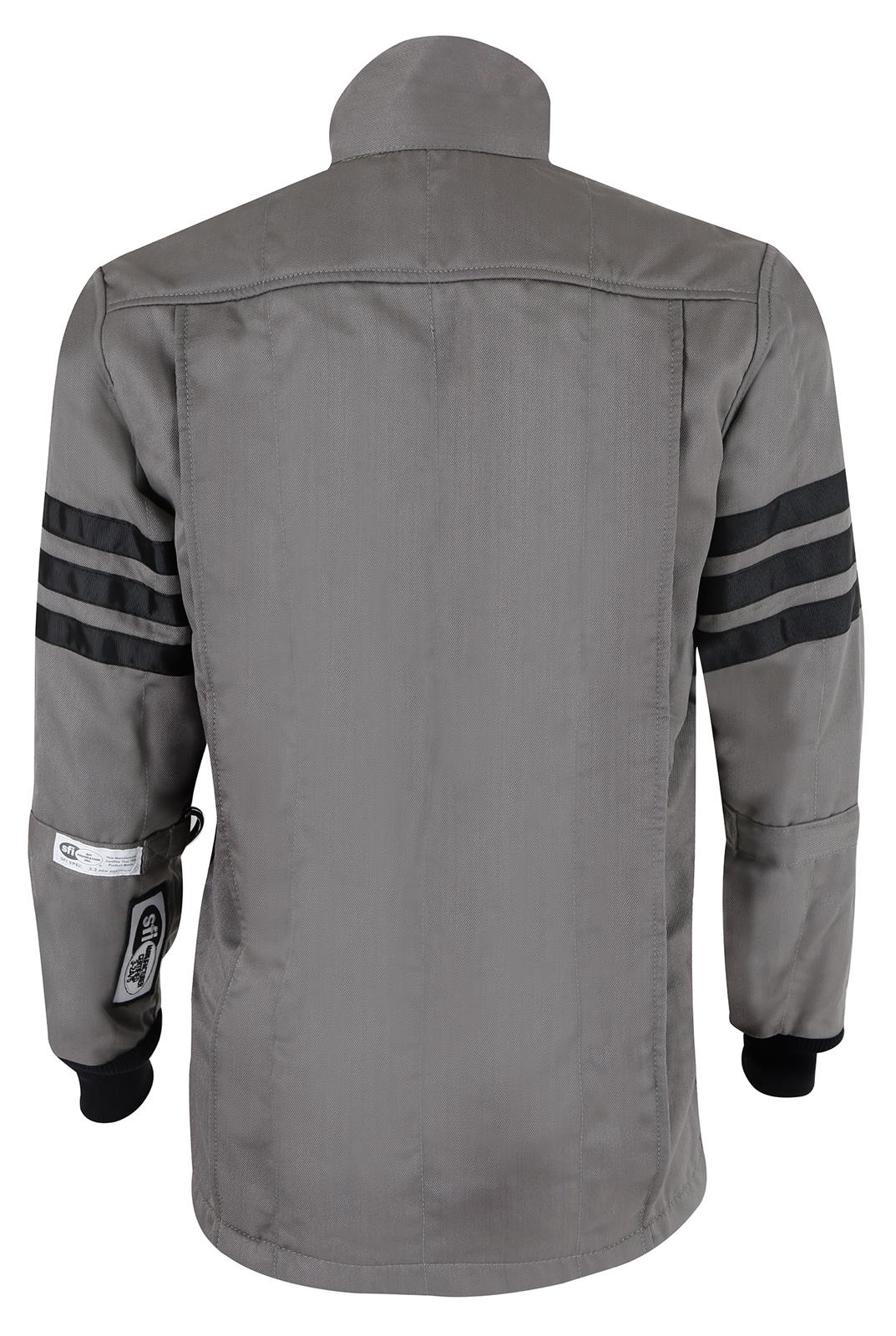 Simpson Racing Classic SFI-5 Jackets C405414 Driving Jacket, Double Layer Satin/Twill, Nomex, X-Large, Arm Restraints, Gray with Black Stripes, Each thumbnail 2