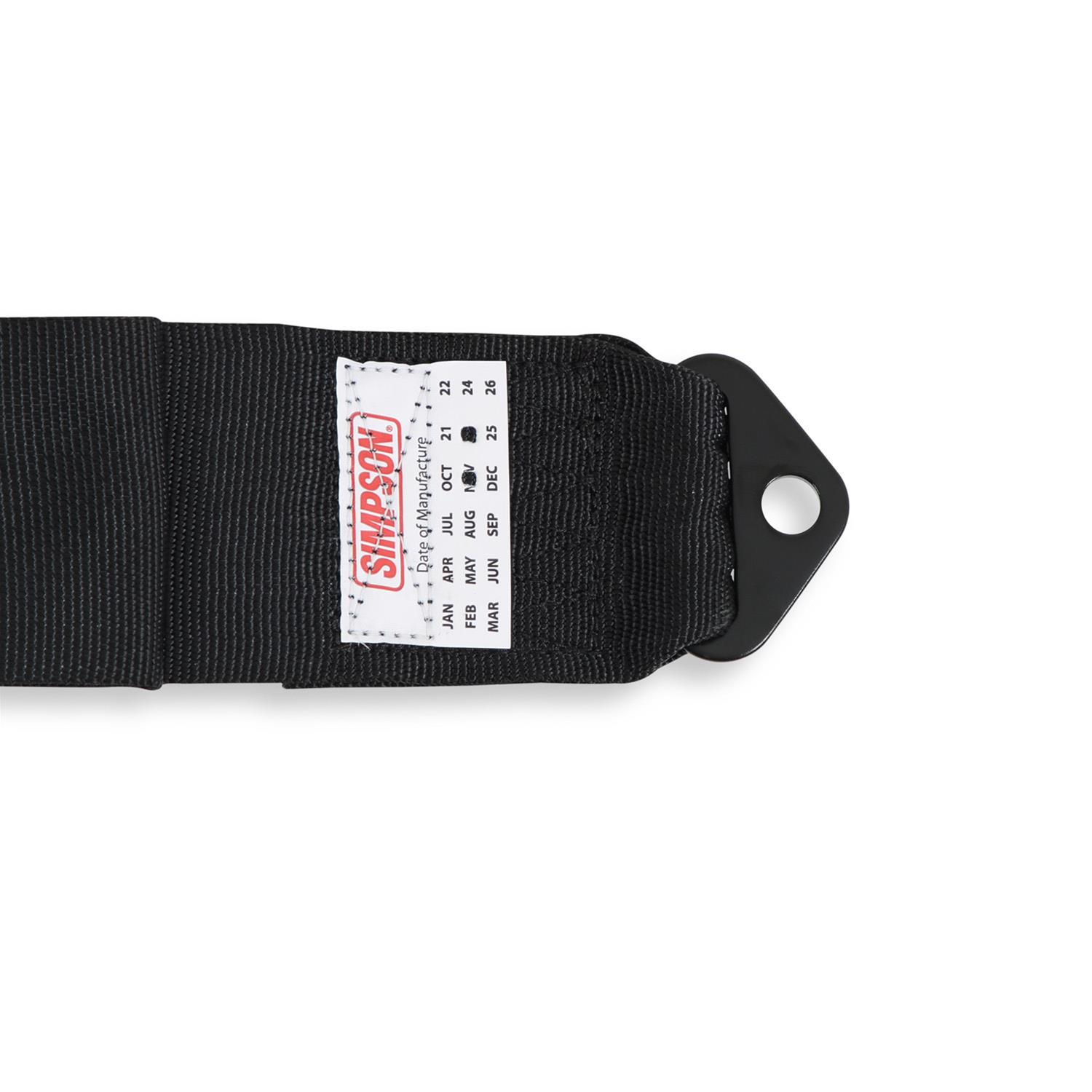 Simpson Latch & Link Off-Road 5-Point Harness D3LD5WBP Racing Harness, Restraint, 5-point, Polyester, 3 in., Bolt-In, Black, Pull Down, Pads, Each thumbnail 3