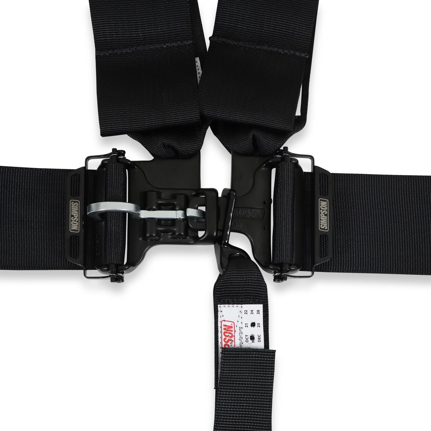 Simpson Latch & Link Off-Road 5-Point Harness D3LD5WBP Racing Harness, Restraint, 5-point, Polyester, 3 in., Bolt-In, Black, Pull Down, Pads, Each