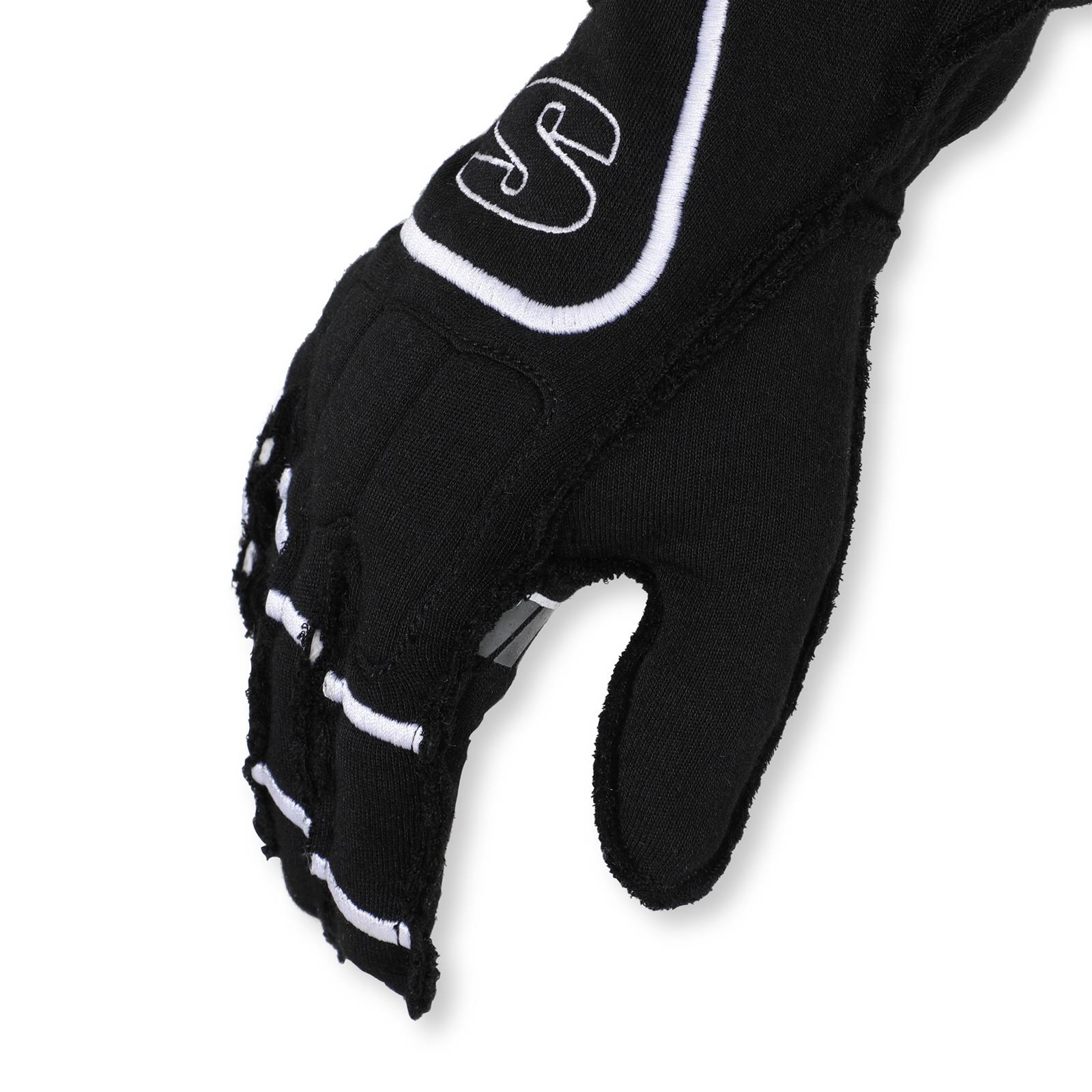 Simpson DNA Driving Gloves DGSW Gloves, DNA, Double Layer, Nomex®, Black/White, SFI 3.3/5, Small, Pair