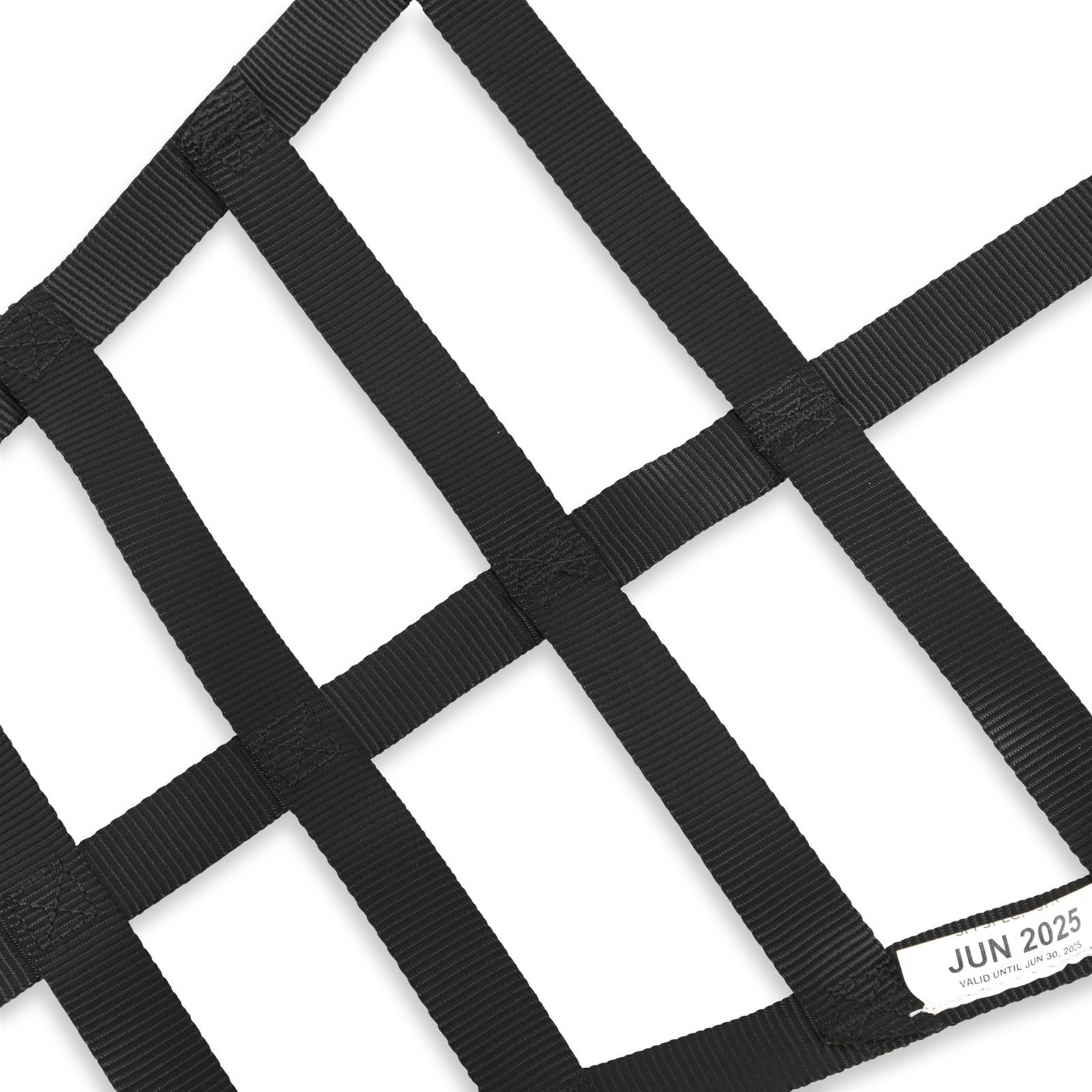 Simpson C5R Driver Window Nets DNC5RLP Net, Left Side, Triangle, Ribbon Style, Polypropylene, Black, SFI 37.1, Each